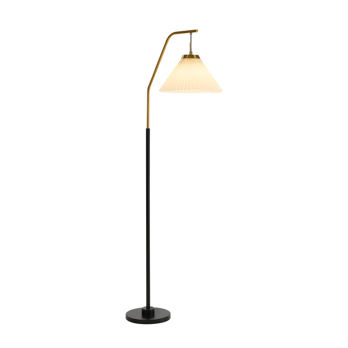 Oikiture Floor Lamp Standing Lamp Arc Metal Frame Plastic Shade Black&Gold