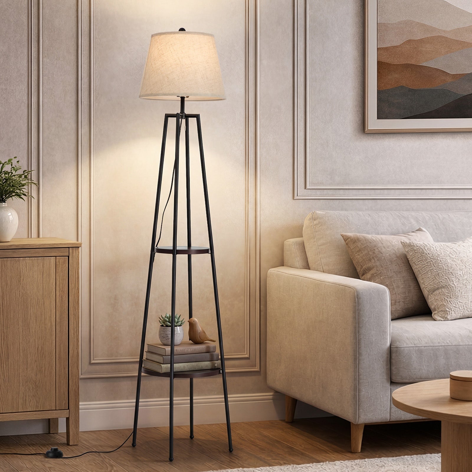 Oikiture Floor Lamps Standing Lamp Metal Frame Bronze-finish - Sunyee