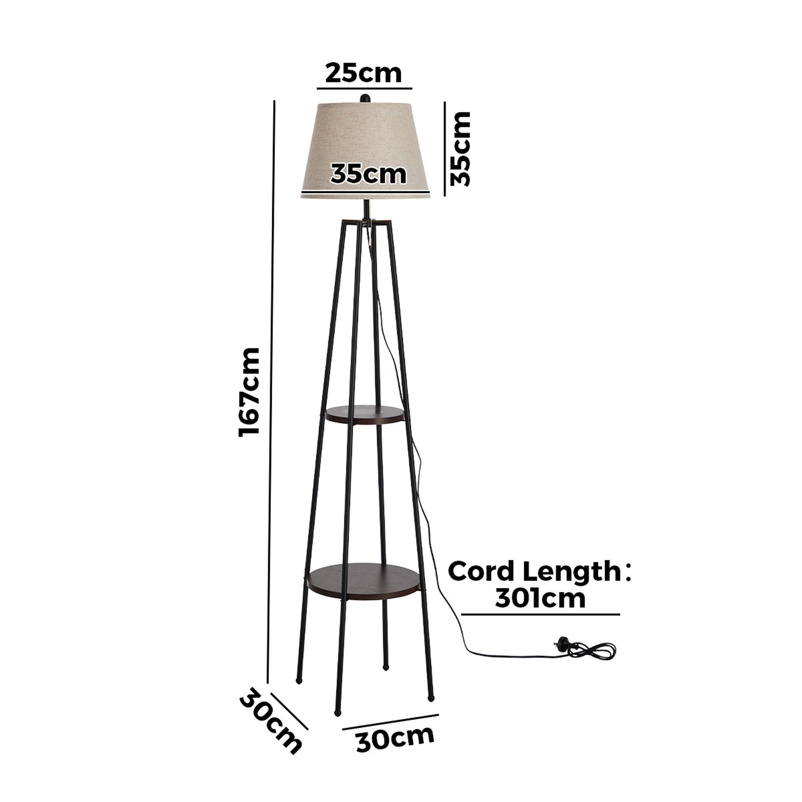 Oikiture Floor Lamps Standing Lamp Metal Frame Bronze-finish - Sunyee