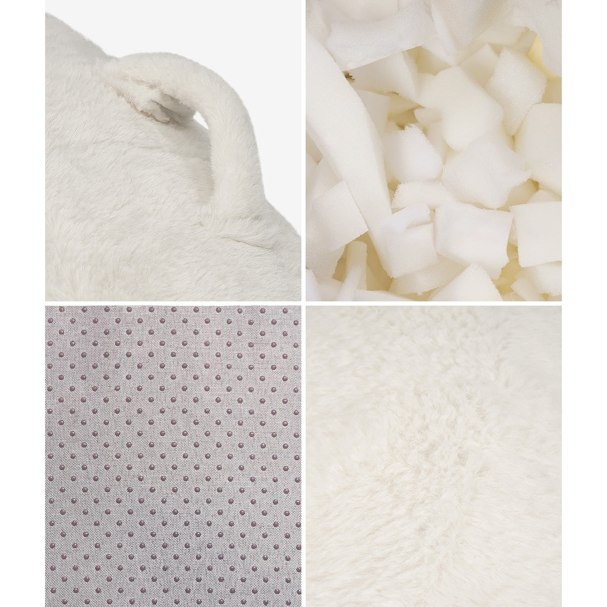 Oikiture Bean Bag Chair Floor Lounge Lazy Sofa Faux Rabbit Fleece Beige - Sunyee