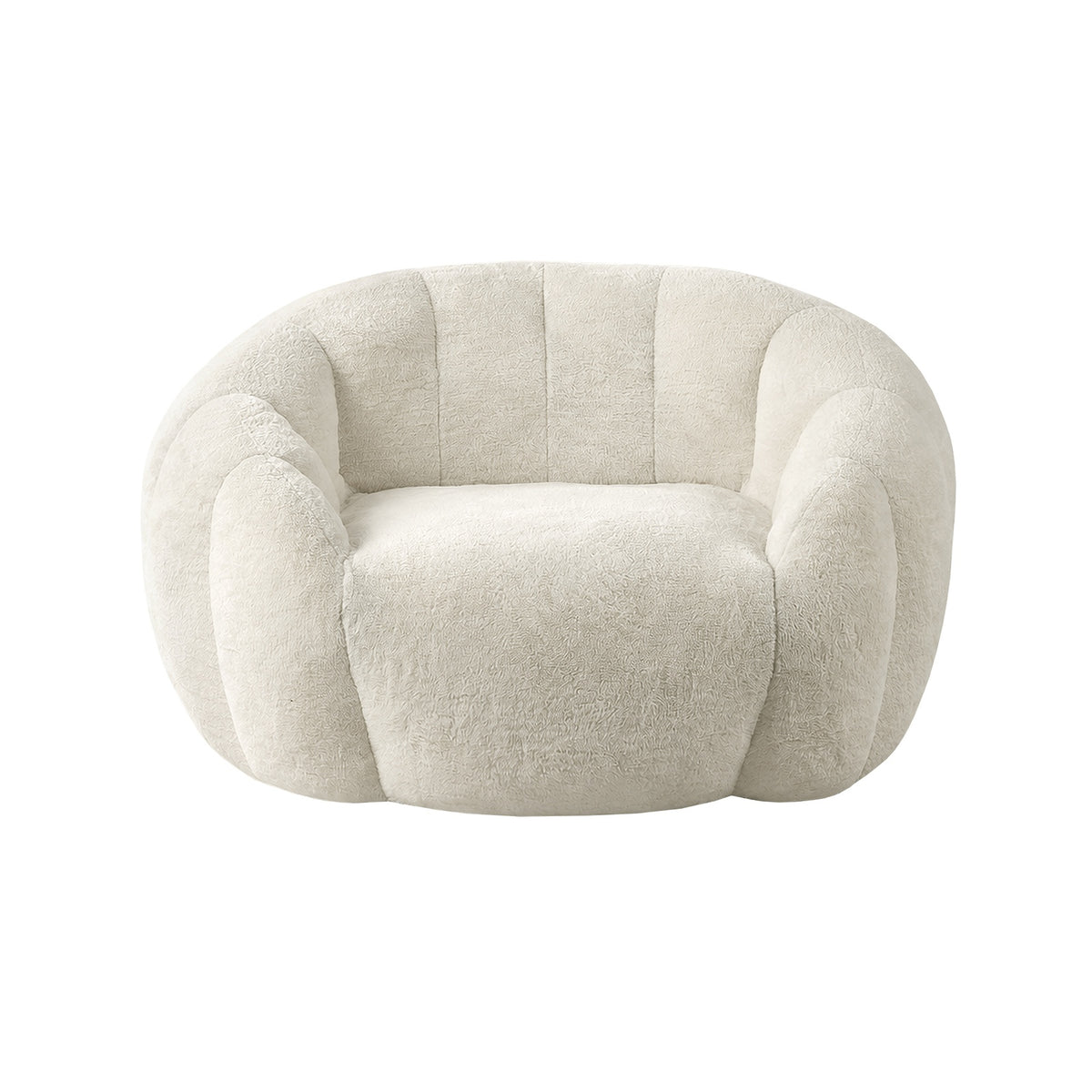 Oikiture Bean Bag Chair Floor Lounge Lazy Sofa Faux Rabbit Fleece Beige - Sunyee