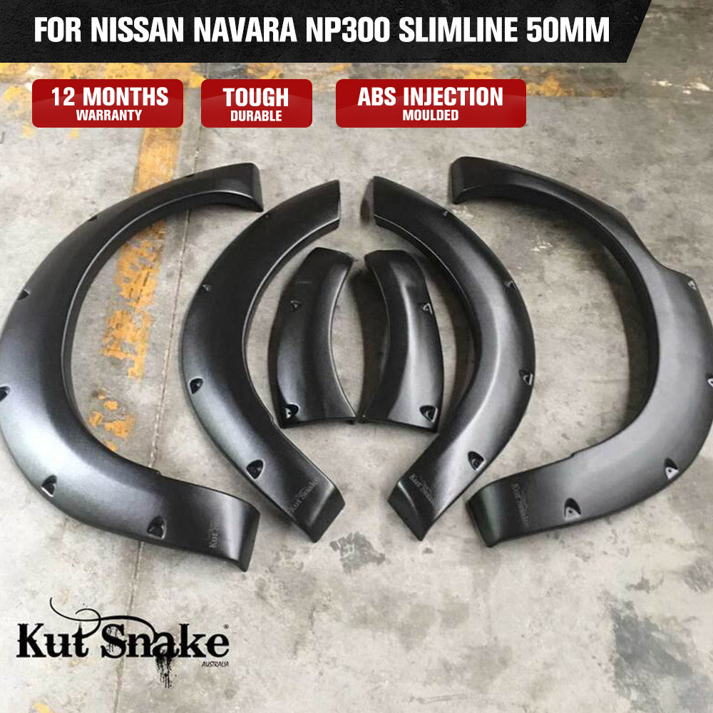 Kut Snake Flares for Nissan Navara NP300 ABS Slimline 50mm ABS - Sunyee