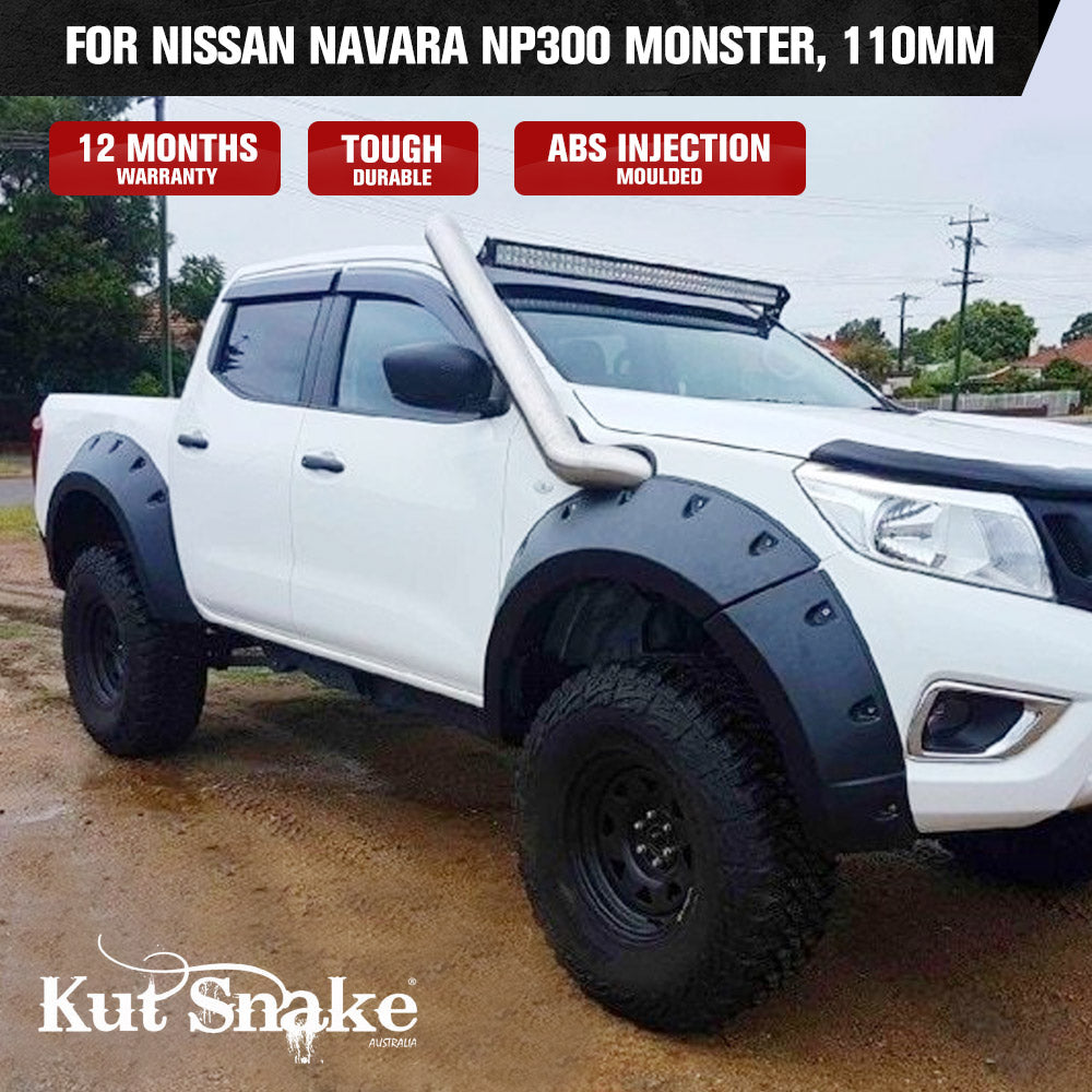 Kut Snake Flares for Nissan Navara NP300 ABS - Set of 4 Monster, 110mm - Sunyee