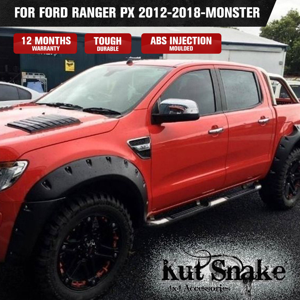 Kut Snake Flares for Ford Ranger PX 2012-2018 - Monster - Sunyee