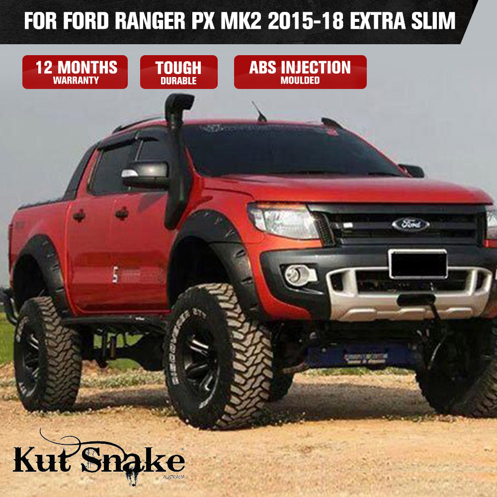 Kut Snake Flares for Ford Ranger PX MK2 2015-18 Extra Slim ABS - Sunyee
