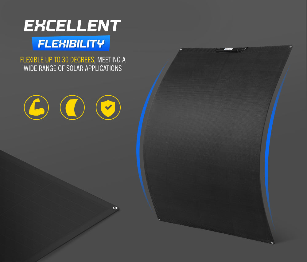 Atem Power 200W 12V Flexible Solar Panel Mono Shingled Battery Charging Caravan - Sunyee