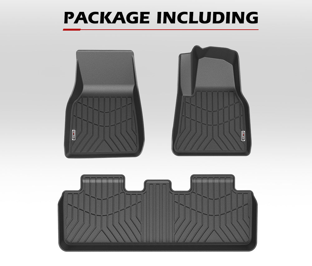 Kiwi Master 3D TPE Car Floor Mats Liner Fit Tesla Model Y 2022-ON - Sunyee