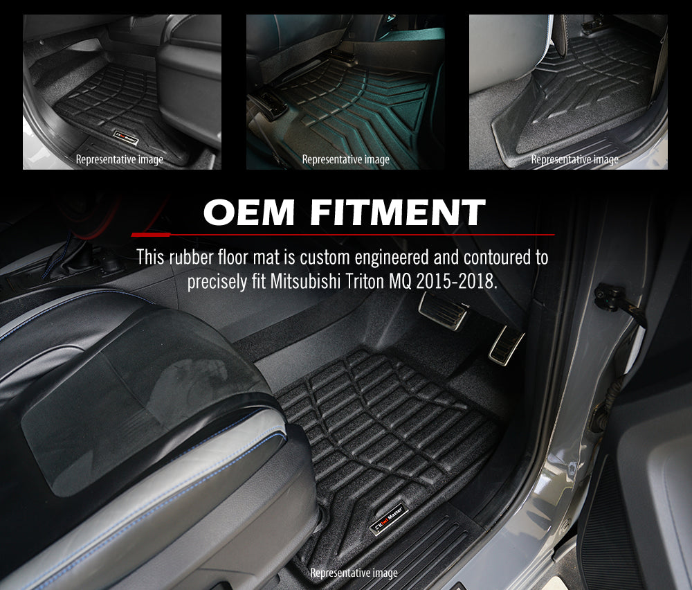 3D TPE Car Floor Mats for Mitsubishi Triton MQ 2015-2018 - Sunyee