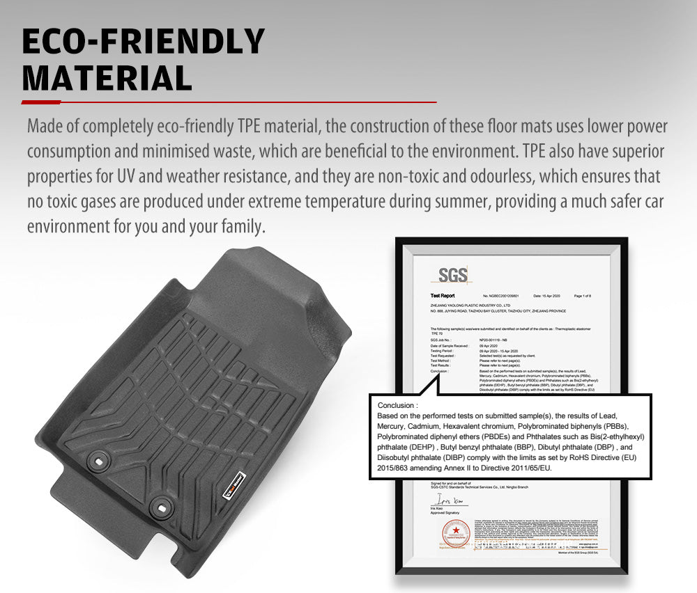 3D TPE Car Floor Mats for ISUZU D-MAX Dual Cab MY 2012~2020 JULY - Sunyee