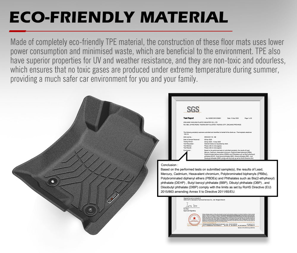 3D TPE Car Floor Mats for Toyota Landcruiser Prado 150 MY 2013-Current (Automatic Transmission Models ONLY) - Sunyee