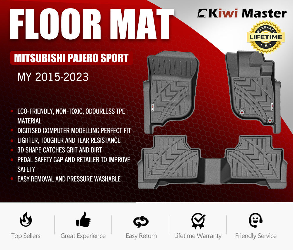3D TPE Car Floor Mats for Mitsubishi Pajero Sport MY 2015-2023 - Sunyee