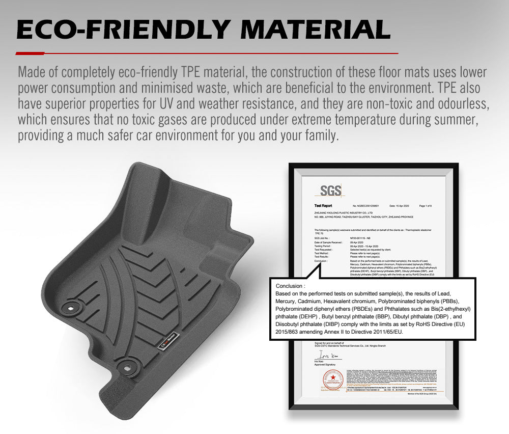3D TPE Car Floor Mats for Mitsubishi Pajero Sport MY 2015-2023 - Sunyee
