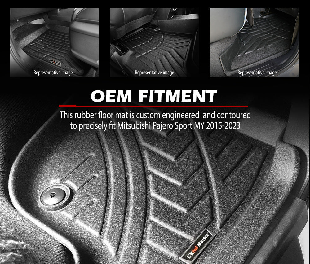 3D TPE Car Floor Mats for Mitsubishi Pajero Sport MY 2015-2023 - Sunyee