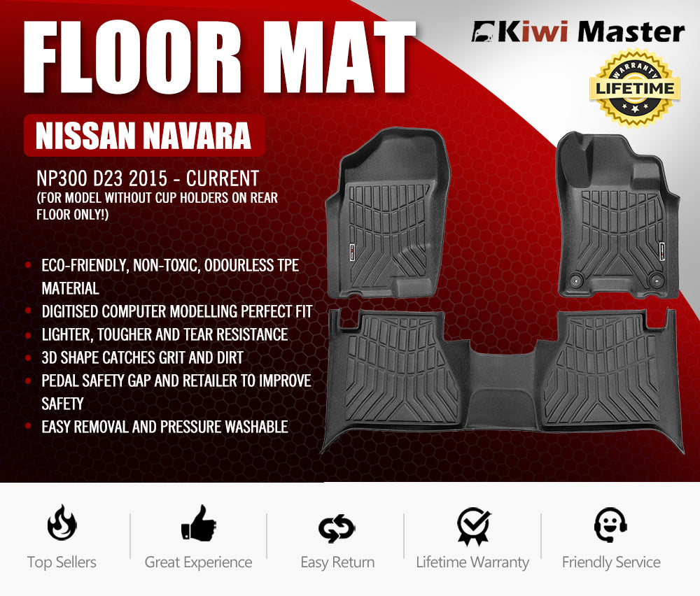 3D TPE Car Floor Mats for Nissan Navara NP300 D23 2015-Current - Sunyee