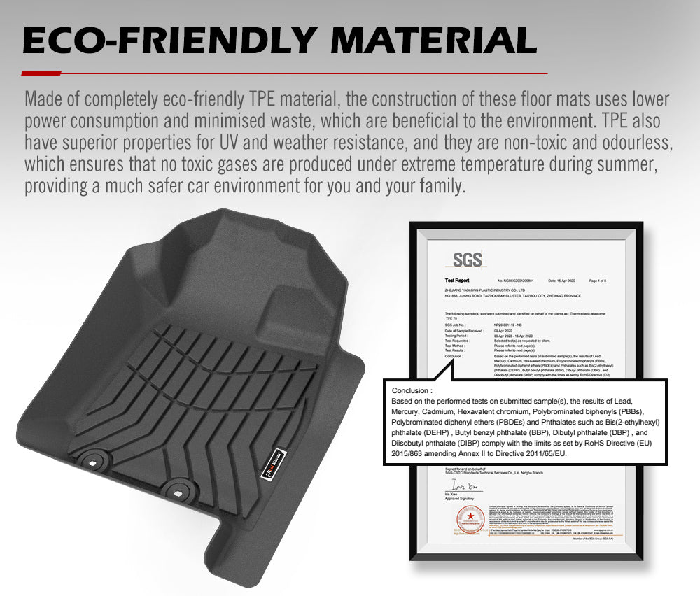 Kiwi Master 3D TPE Car Floor Mats Liner Fit Isuzu D-MAX DMAX Dual Cab UTE 2021+ - Sunyee