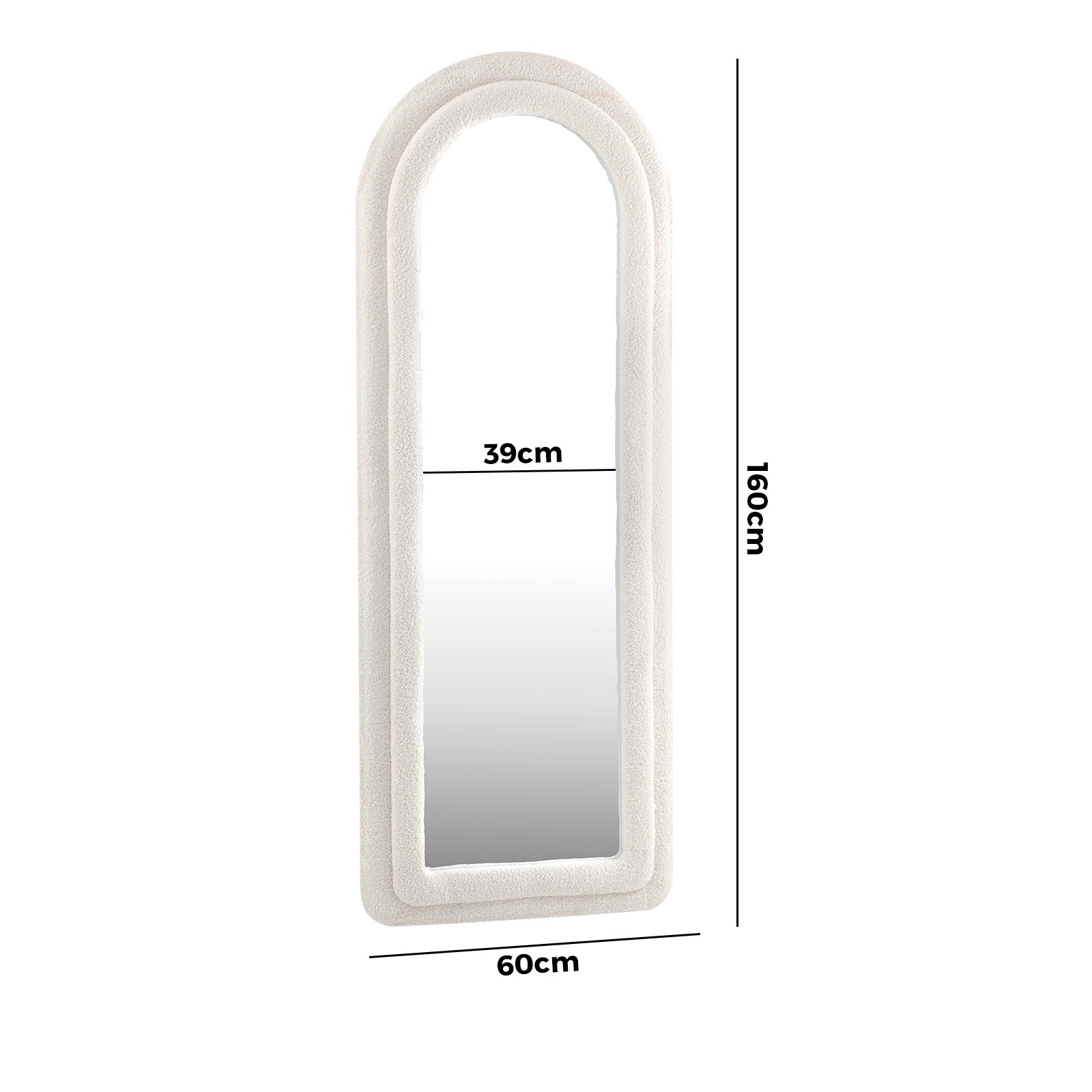 Oikiture 1.6M Full Length Mirror Boucle Frame Floor Mirrors Dressing Bedroom - Sunyee