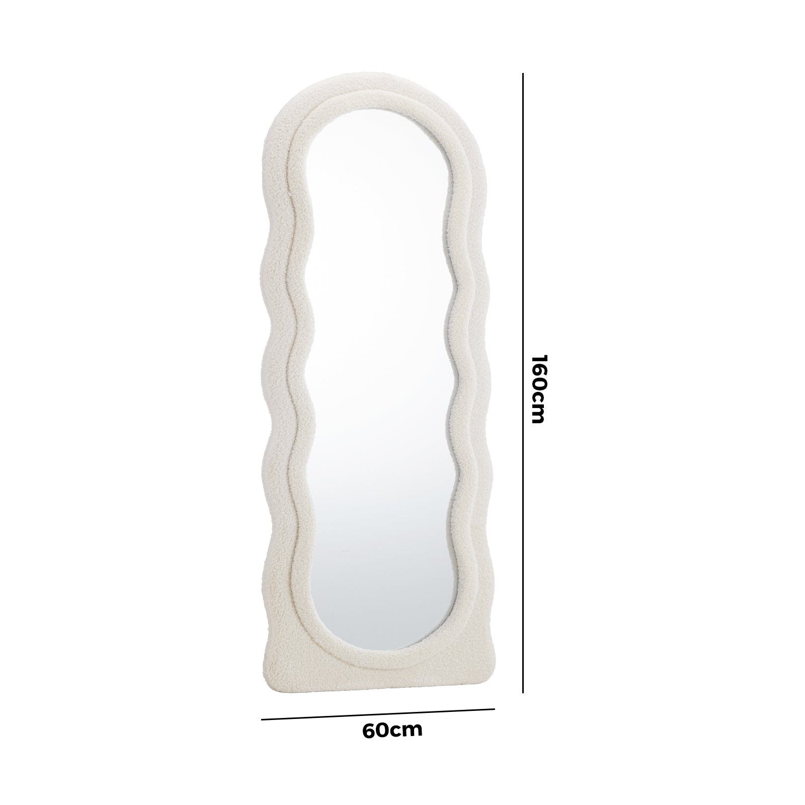 Oikiture Full Length Mirror 160cm Boucle Floor Standing Mirrors Dressing Makeup - Sunyee