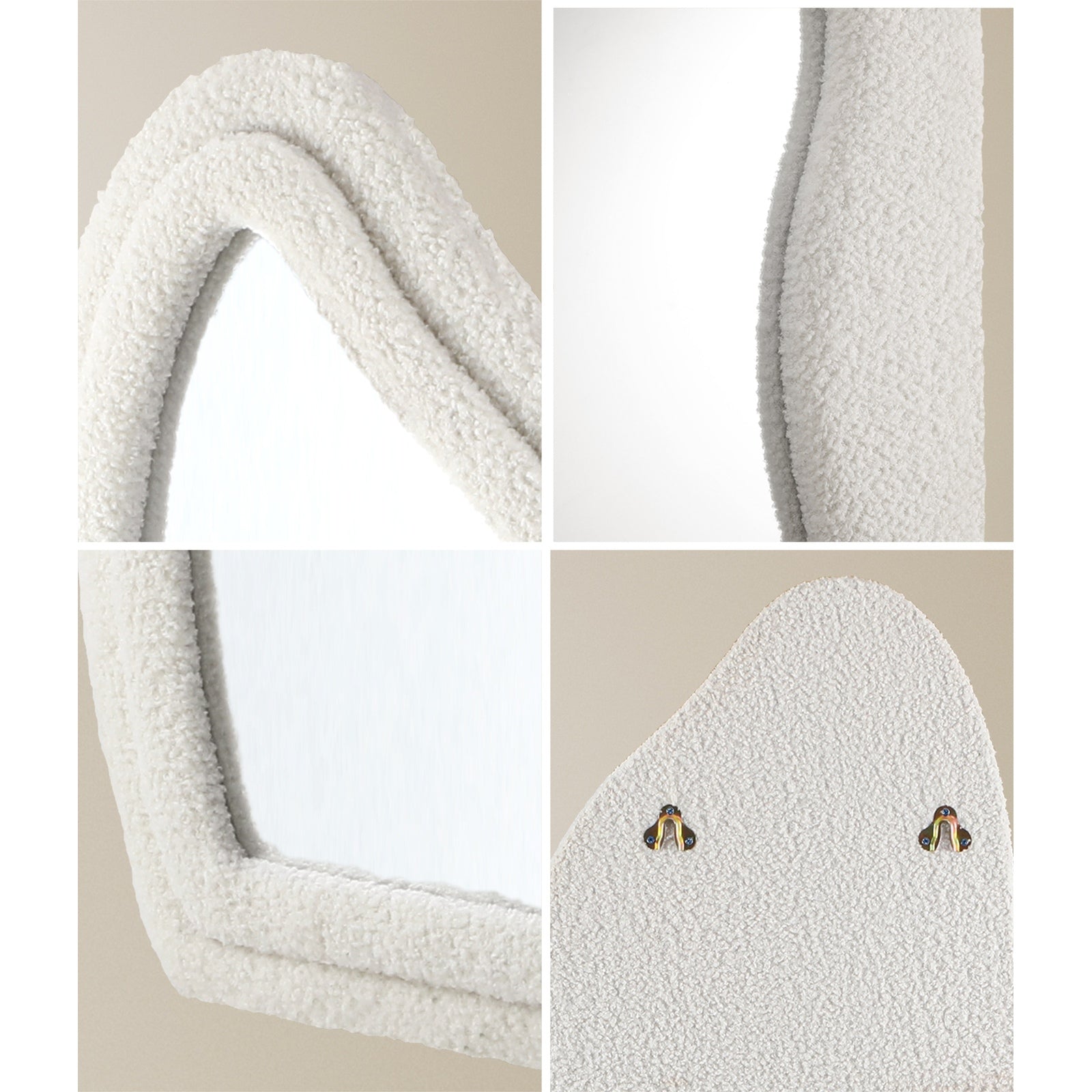 Oikiture Full Length Mirror Boucle Floor Mirrors Dressing Wall Mounted 160cm - Sunyee