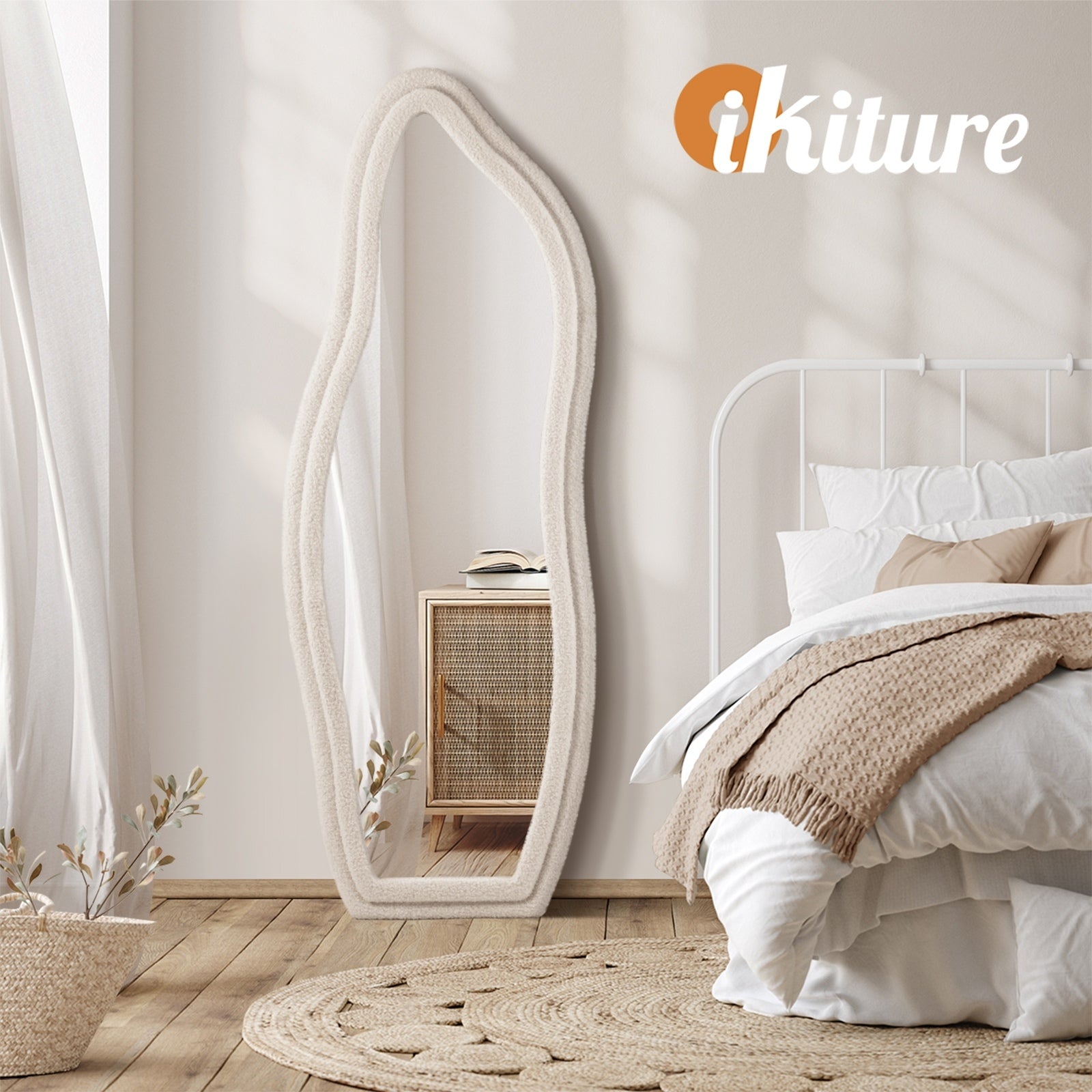 Oikiture Full Length Mirror Boucle Floor Mirrors Dressing Wall Mounted 160cm - Sunyee