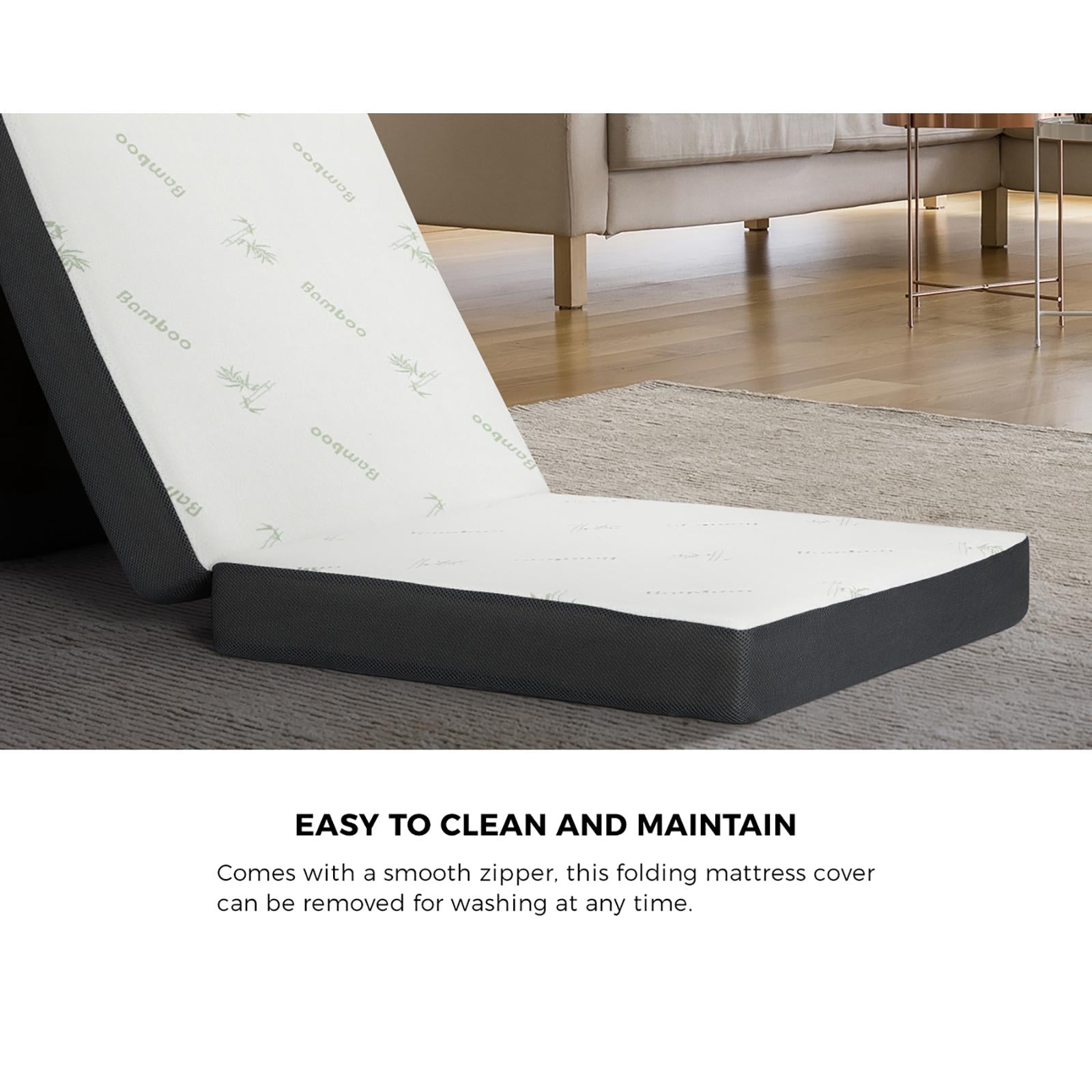 Bedra Folding Foam Mattress Sofa Bed Trifold Sleeping Mat Camping Cushion Single - Sunyee