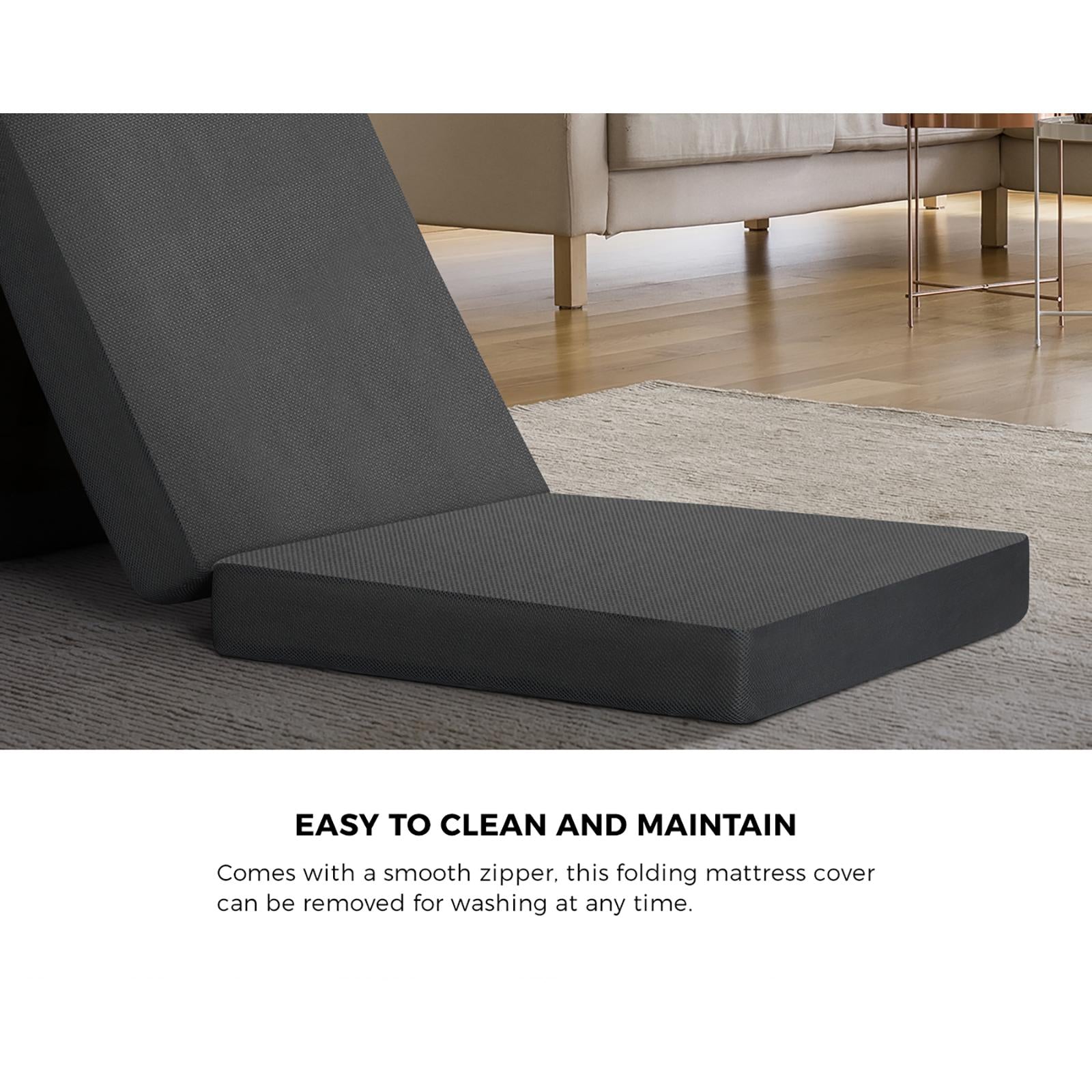 Bedra Folding Mattress Portable Single Sofa Foam Bed Camping Sleeping Pad Grey - Sunyee