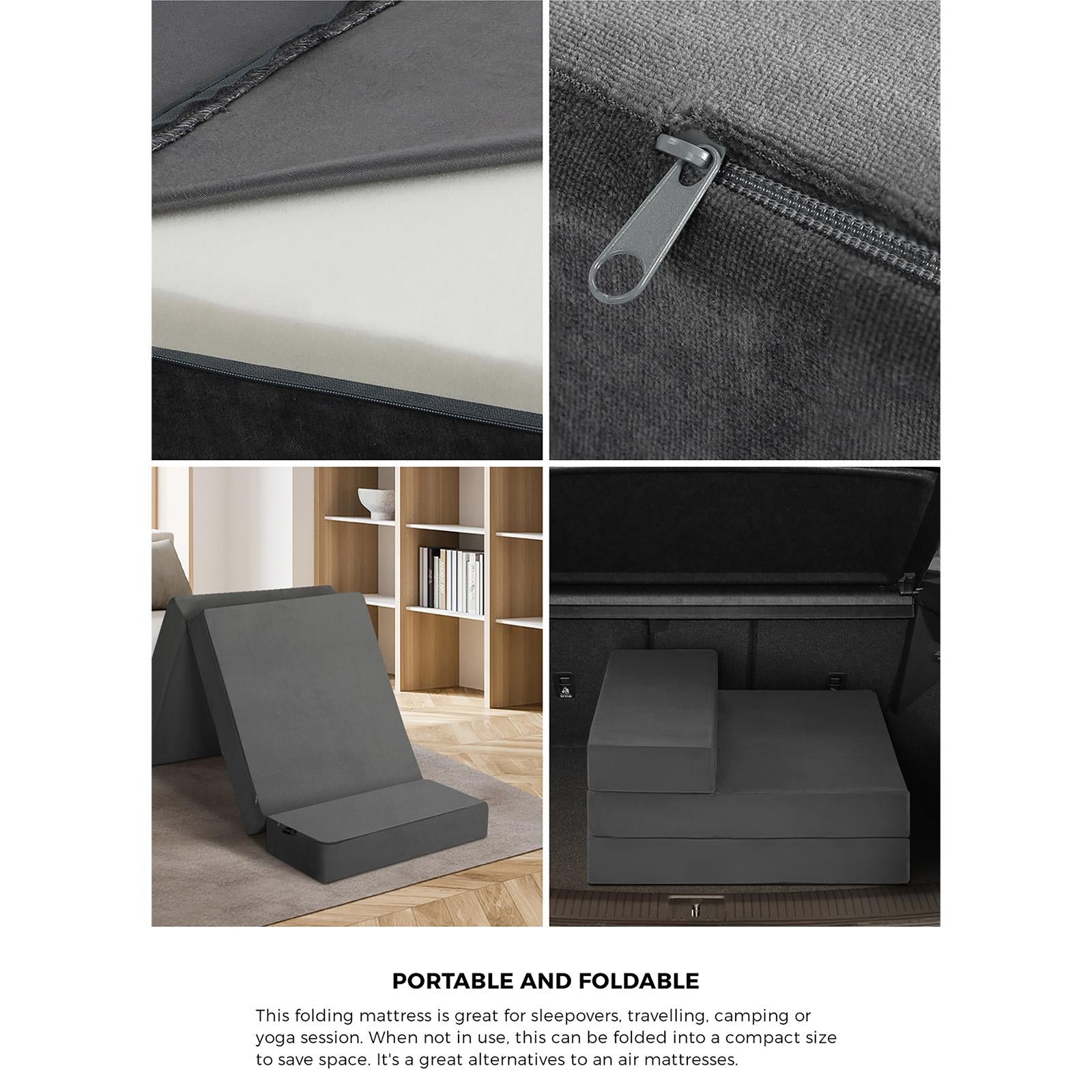 Bedra Foldable Foam Mattress Sofa Bed Portable Camping Cushion Floor Bed Single - Sunyee