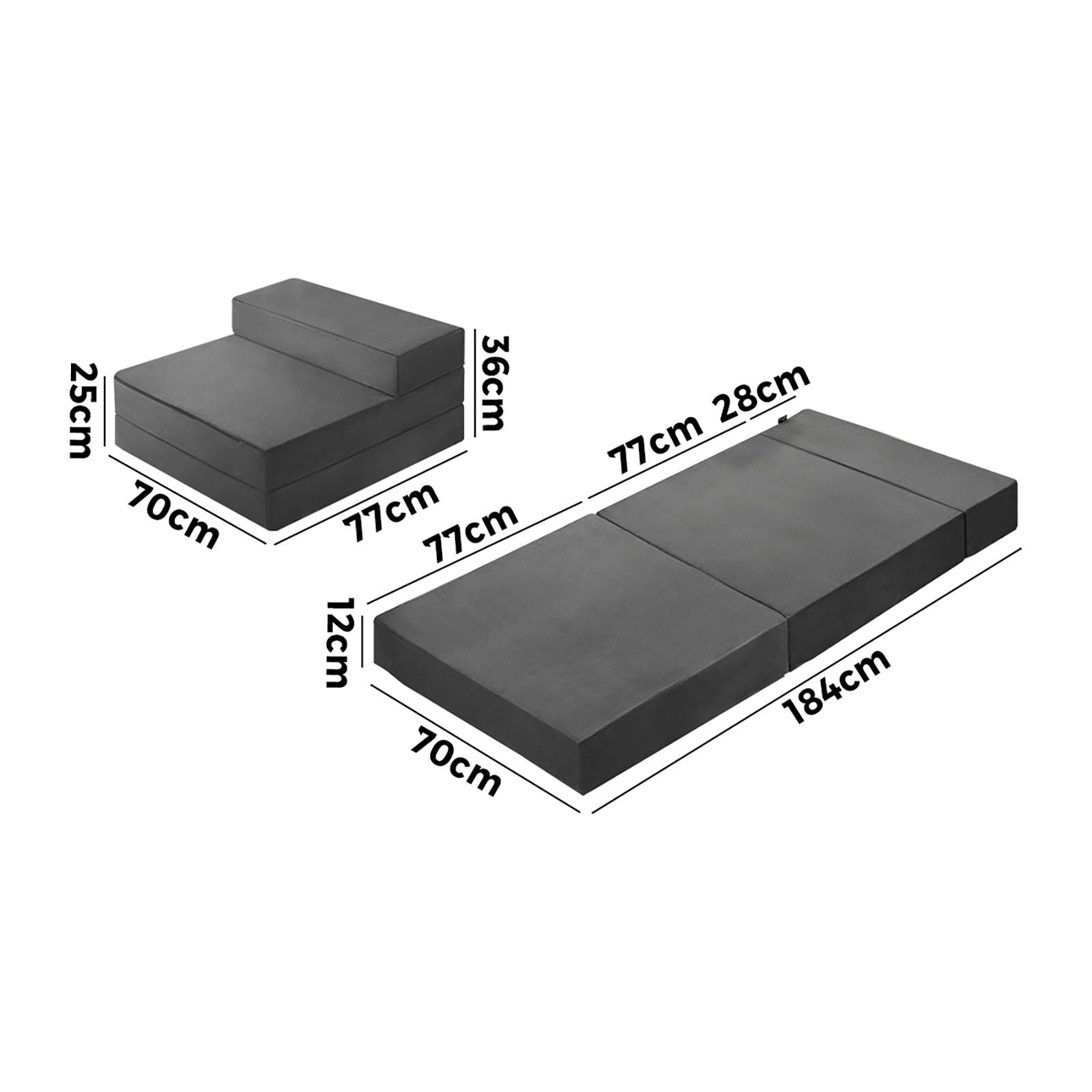 Bedra Foldable Foam Mattress Sofa Bed Portable Floor Bed Single