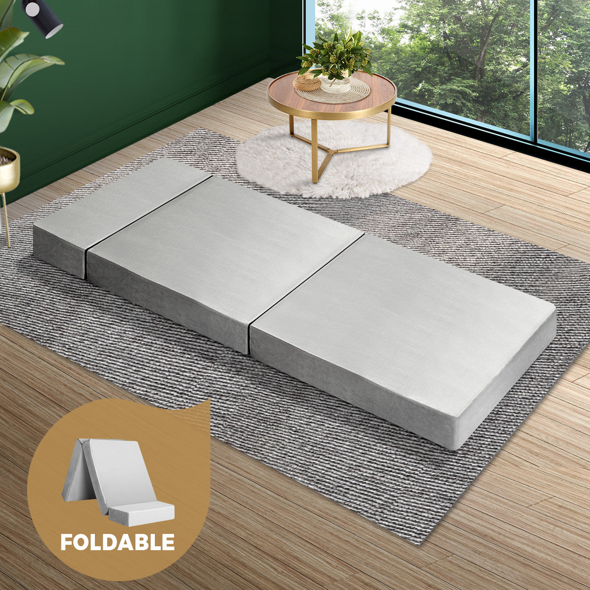 Bedra Foldable Foam Mattress Single Sofa Bed Portable Camping Cushion Floor Bed - Sunyee