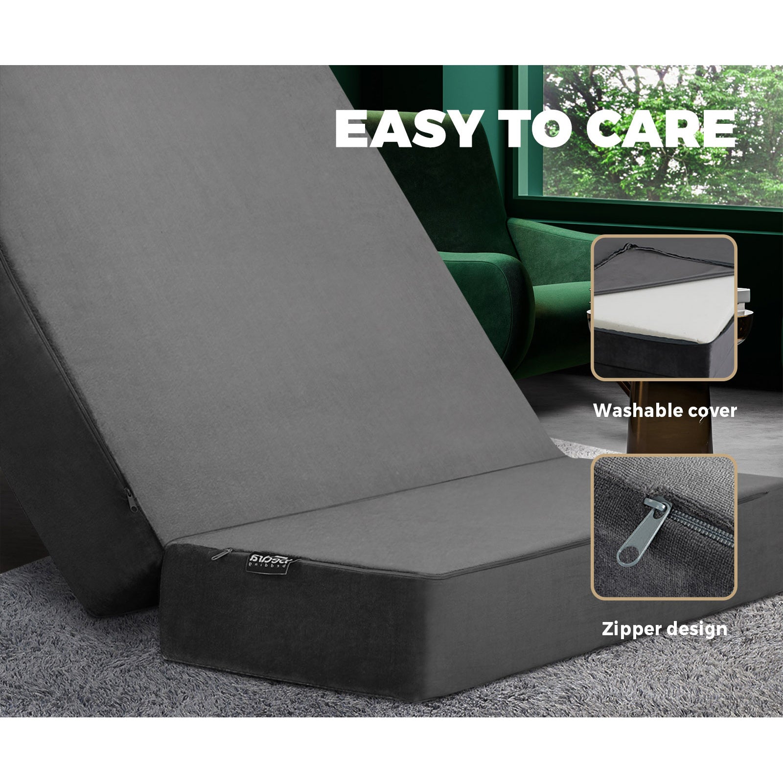 Bedra Folding Foam Mattress Sofa Bed Trifold Camping Sleeping Cushion Mat Double - Sunyee