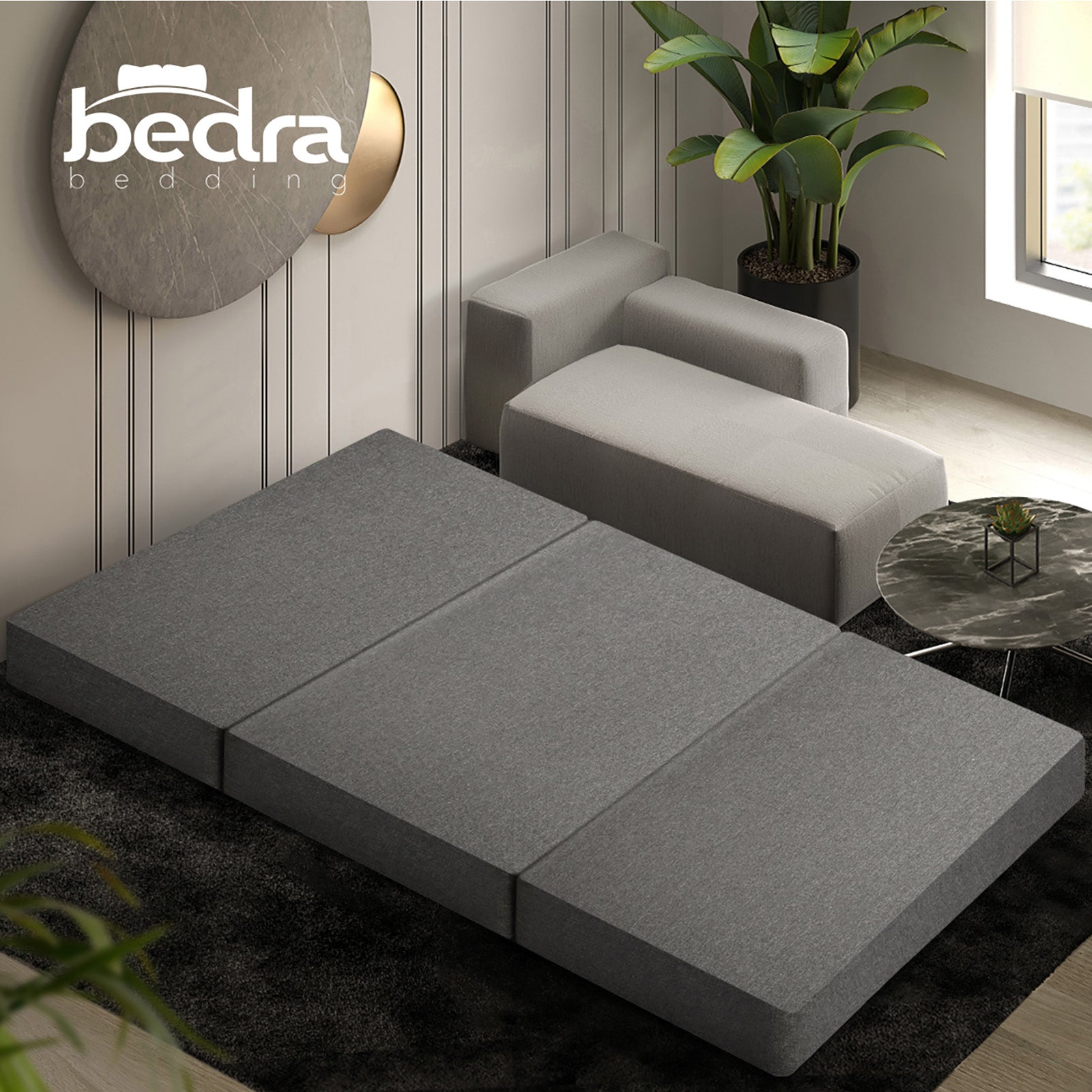 Bedra Foldable Mattress Trifold Camping Bed Sofa Cushion Mat Breathable Double - Sunyee