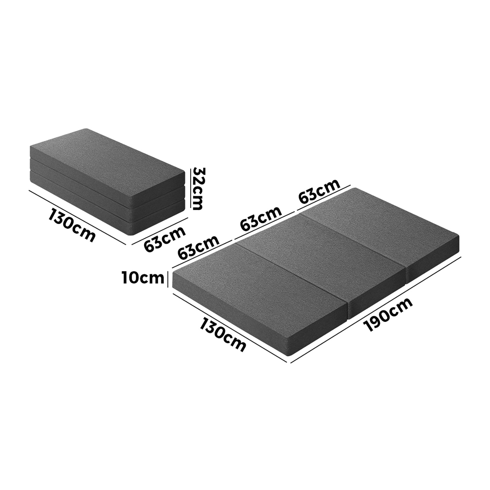 Bedra Foldable Mattress Trifold Camping Bed Sofa Cushion Mat Breathable Double - Sunyee