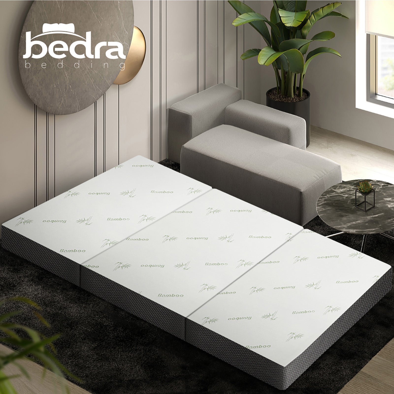 Bedra Folding Foam Mattress Sofa Bed Trifold Sleeping Mat Camping Cushion Double - Sunyee
