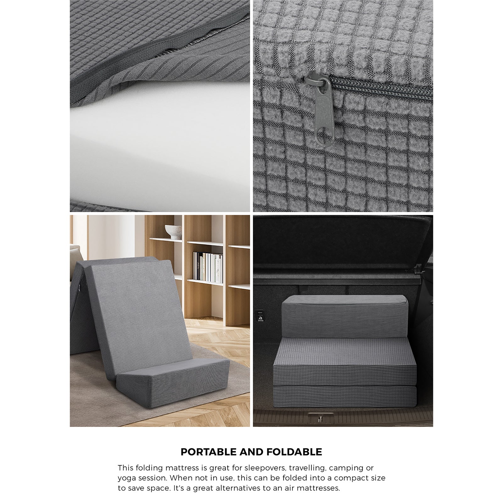 Bedra Foldable Mattress Folding Sofa Bed Trifold Sleeping Camping Cushion Single - Sunyee