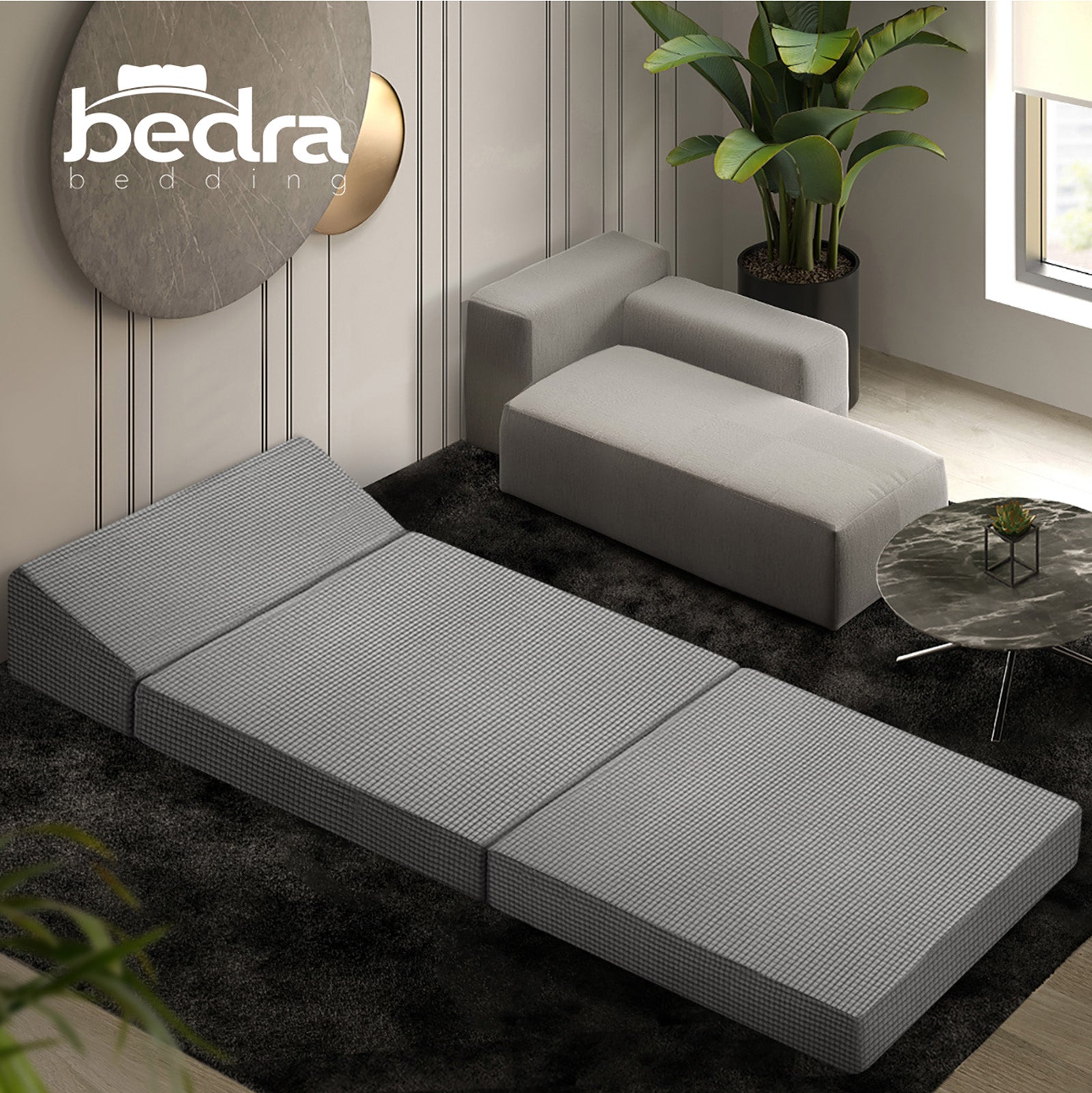 Bedra Foldable Mattress Folding Sofa Bed Trifold Sleeping Camping Cushion Single - Sunyee