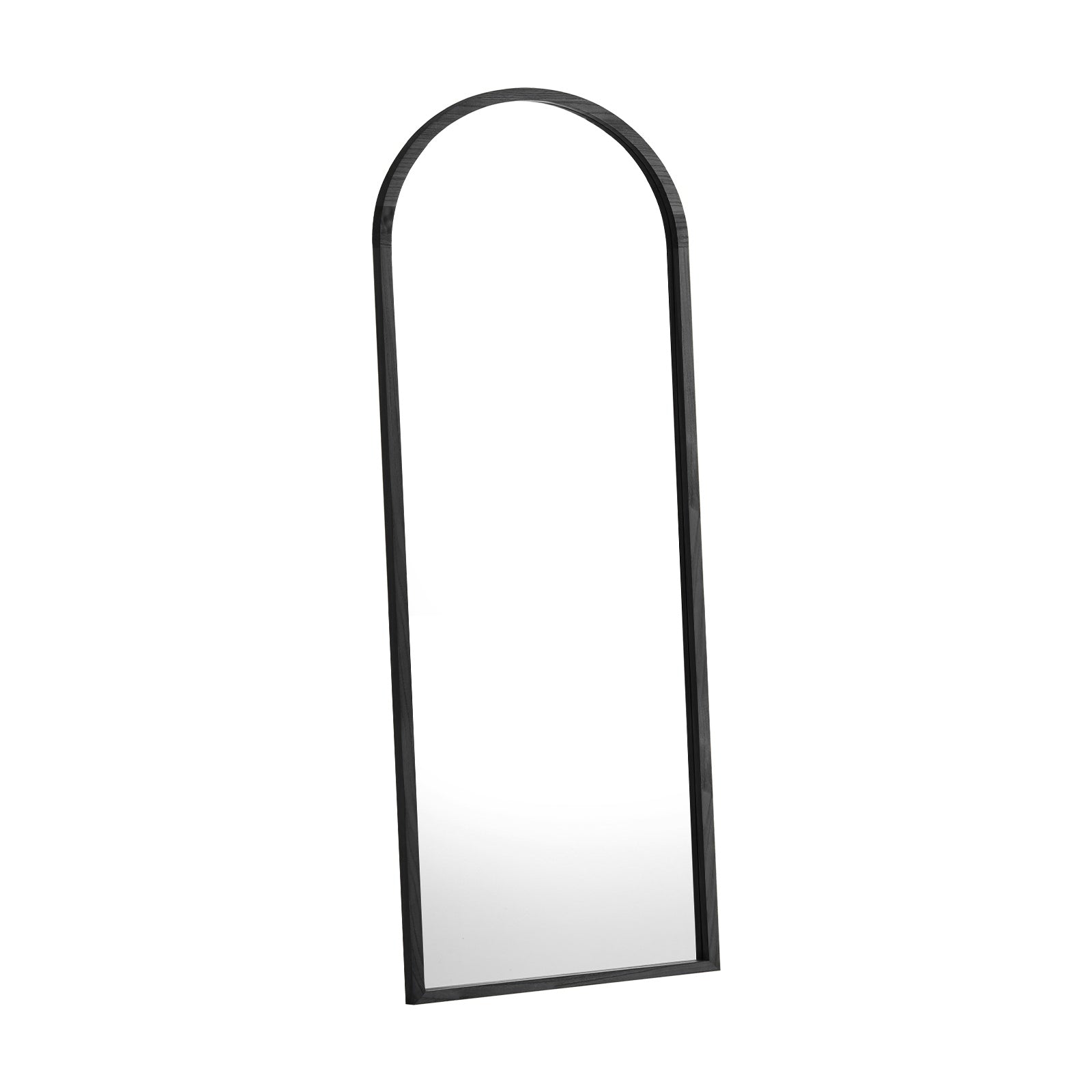 Oikiture Wooden Full Length Mirror 166x60cm Arched Dressing Floor Mirrors Black - Sunyee