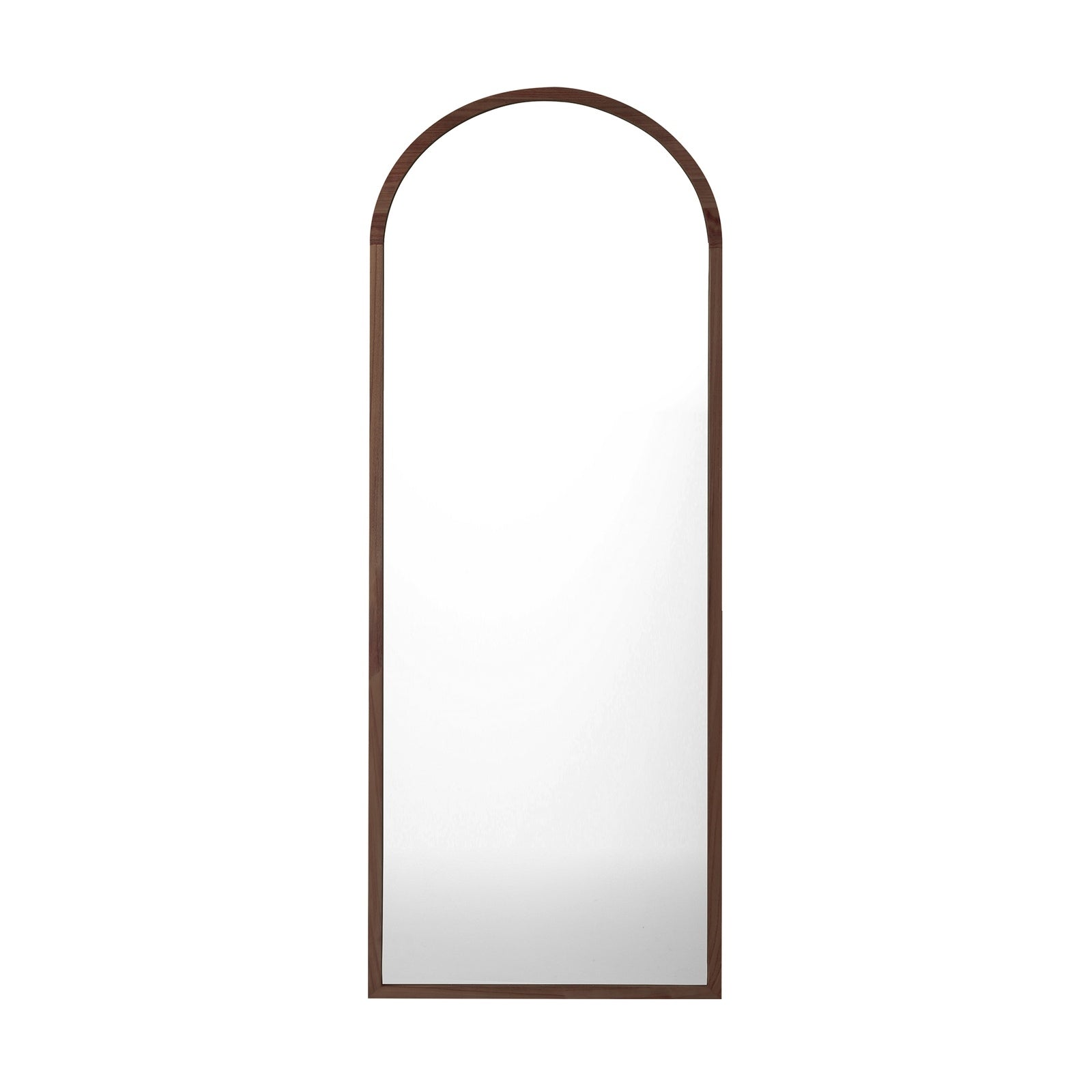 Oikiture Wooden Full Length Mirror 166x60cm Arched Dressing Floor Mirrors Brown - Sunyee