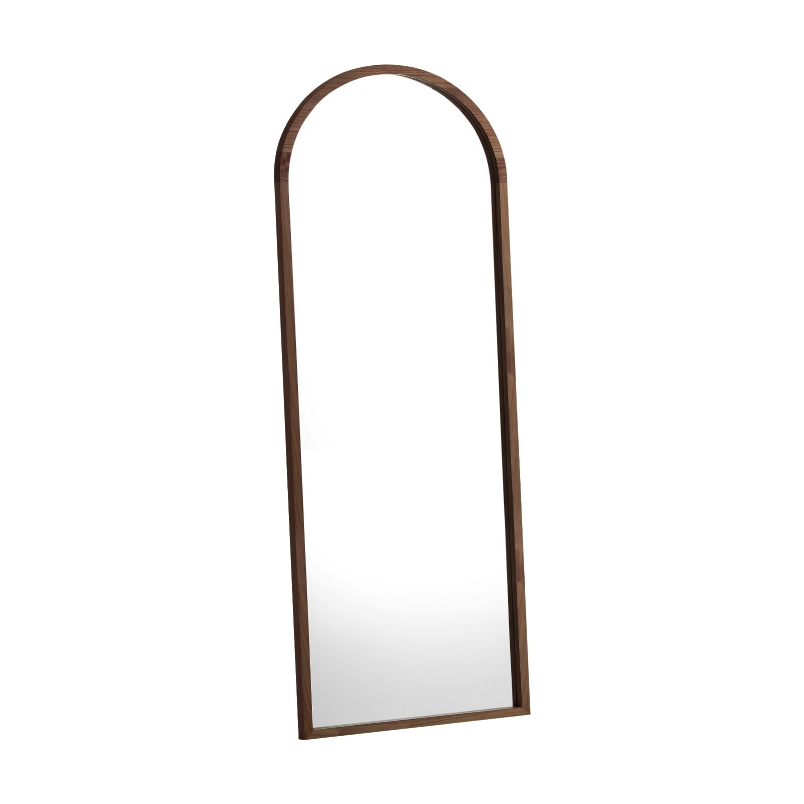 Oikiture Wooden Full Length Mirror 166x60cm Arched Dressing Floor Mirrors Brown - Sunyee