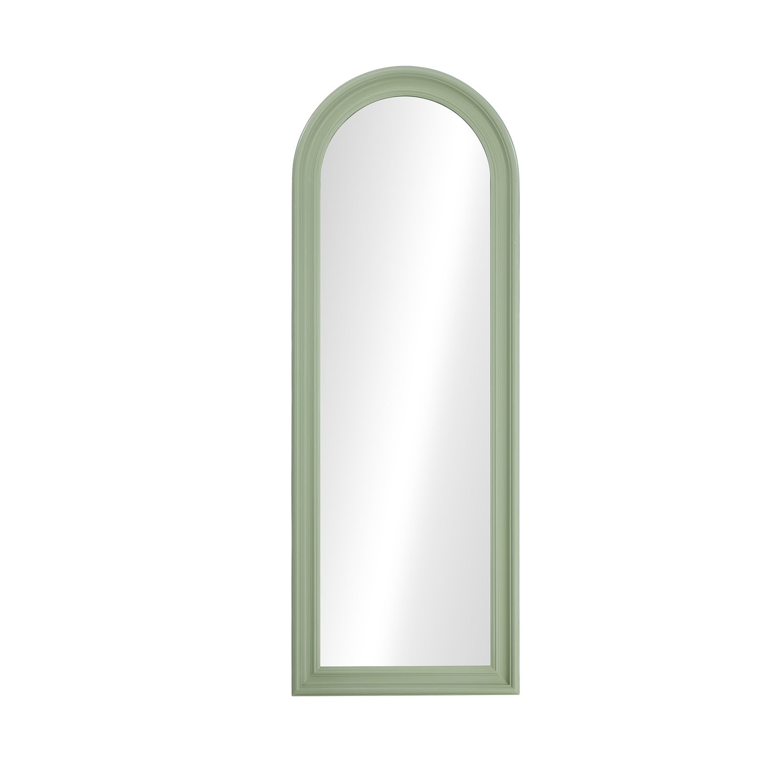 Oikiture Full Length Mirror Elegance Arch 165x60cm Green Wood Floor Mirrors - Sunyee