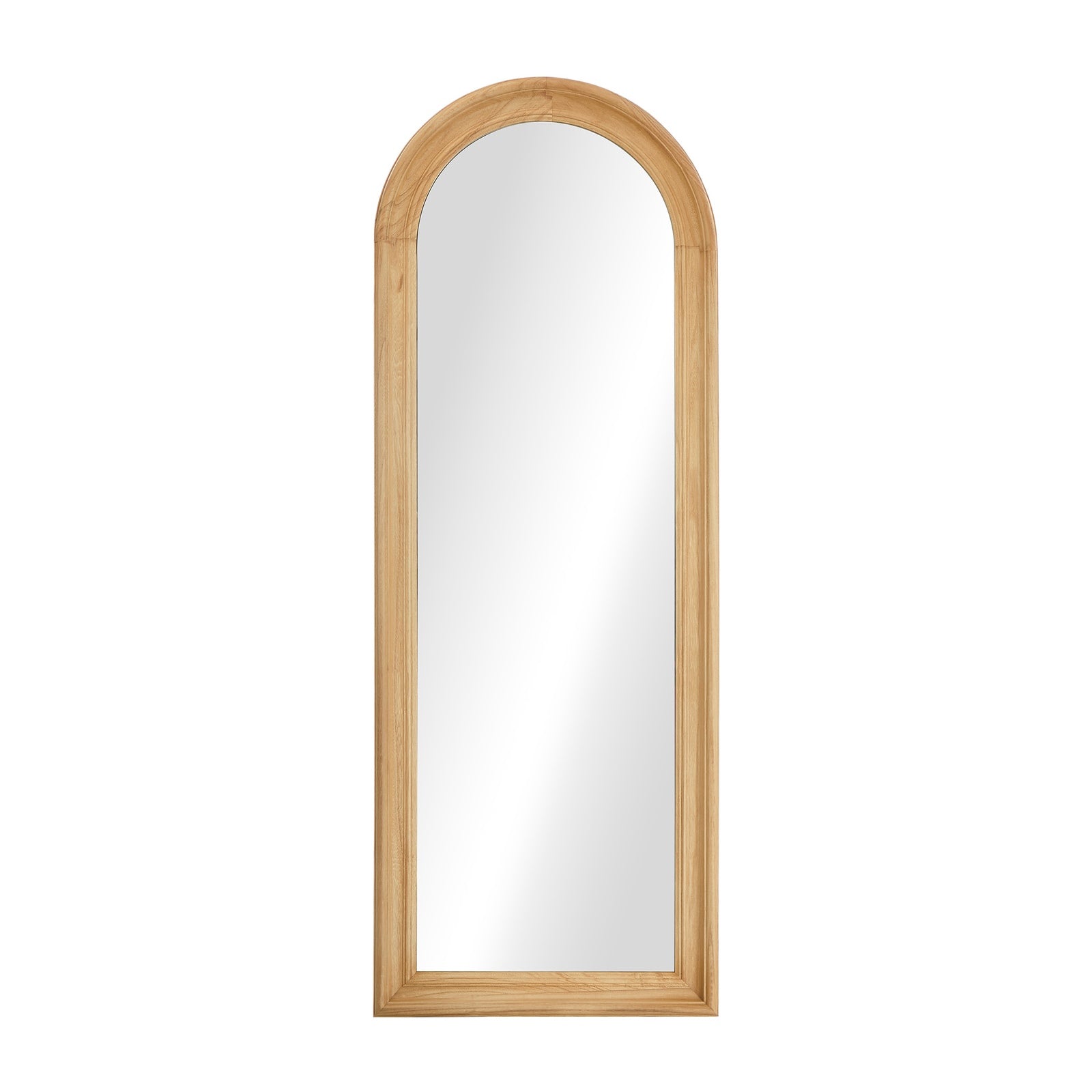 Oikiture Full Length Mirror Elegance Arch 165x60cm Natural Wood Floor Mirrors - Sunyee