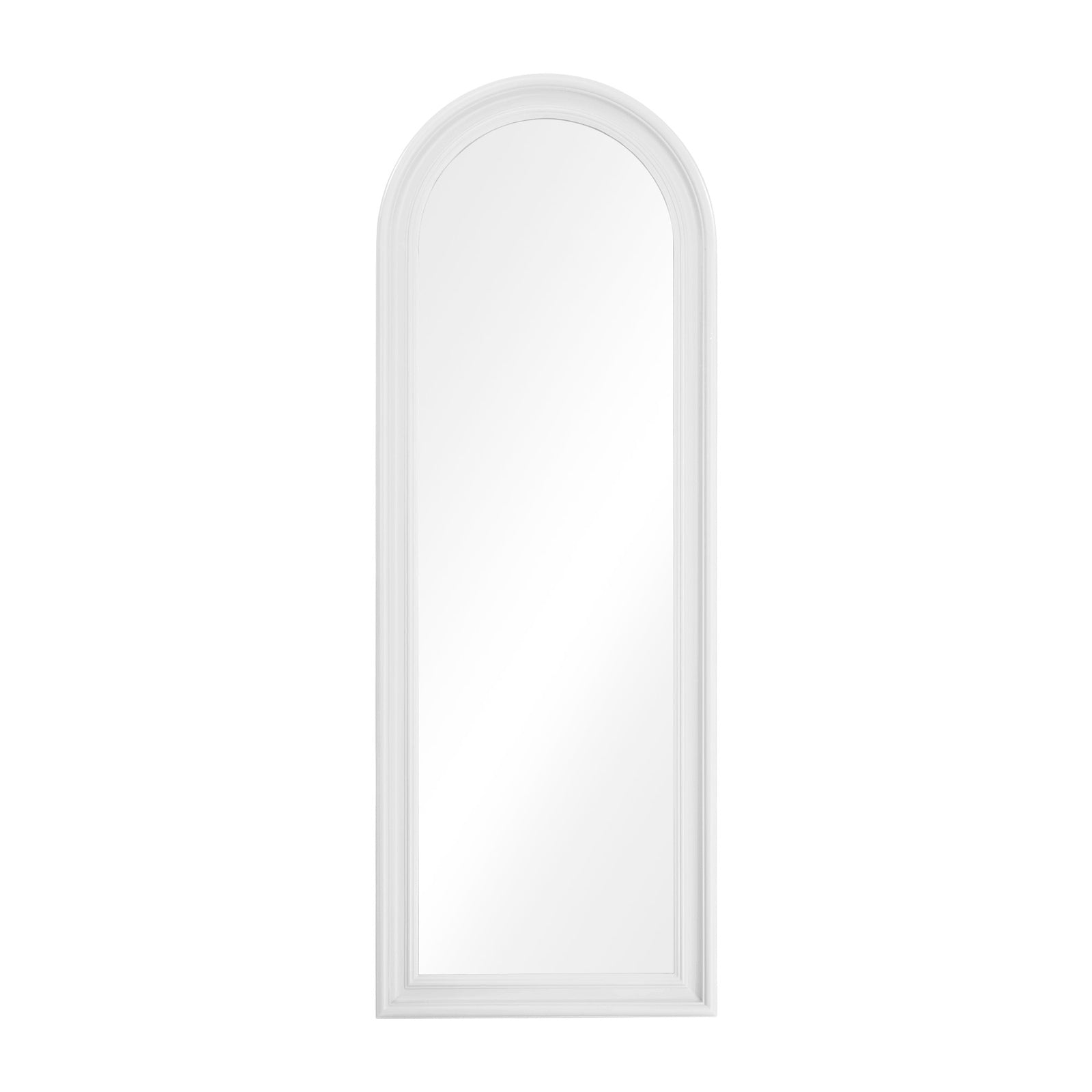 Oikiture Full Length Mirror Elegance Arch 165x60cm White Wood Floor Mirrors - Sunyee