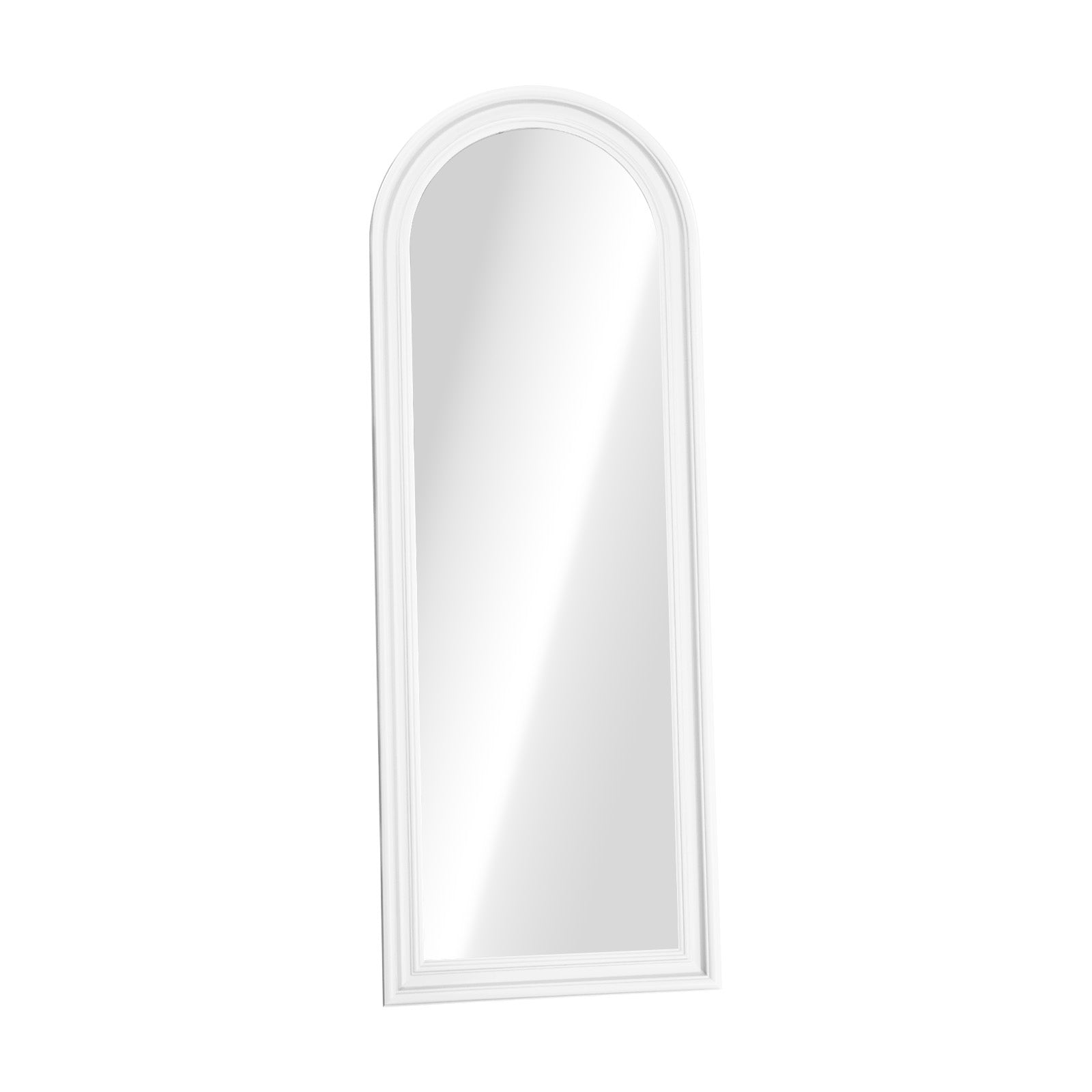 Oikiture Full Length Mirror Elegance Arch 165x60cm White Wood Floor Mirrors - Sunyee