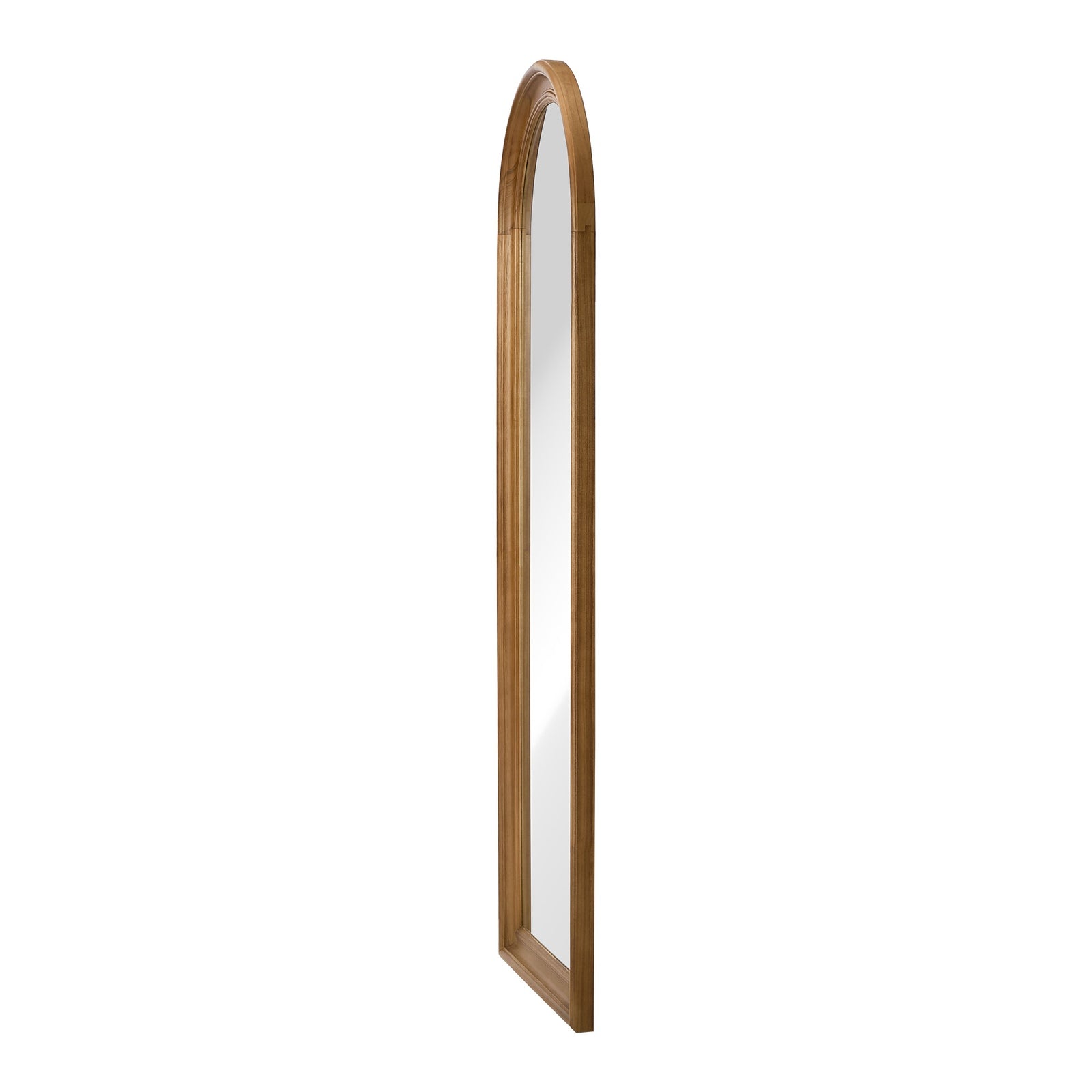 Oikiture Full Length Mirror Elegance Arch 165x60cm Brown Wood Floor Mirrors - Sunyee
