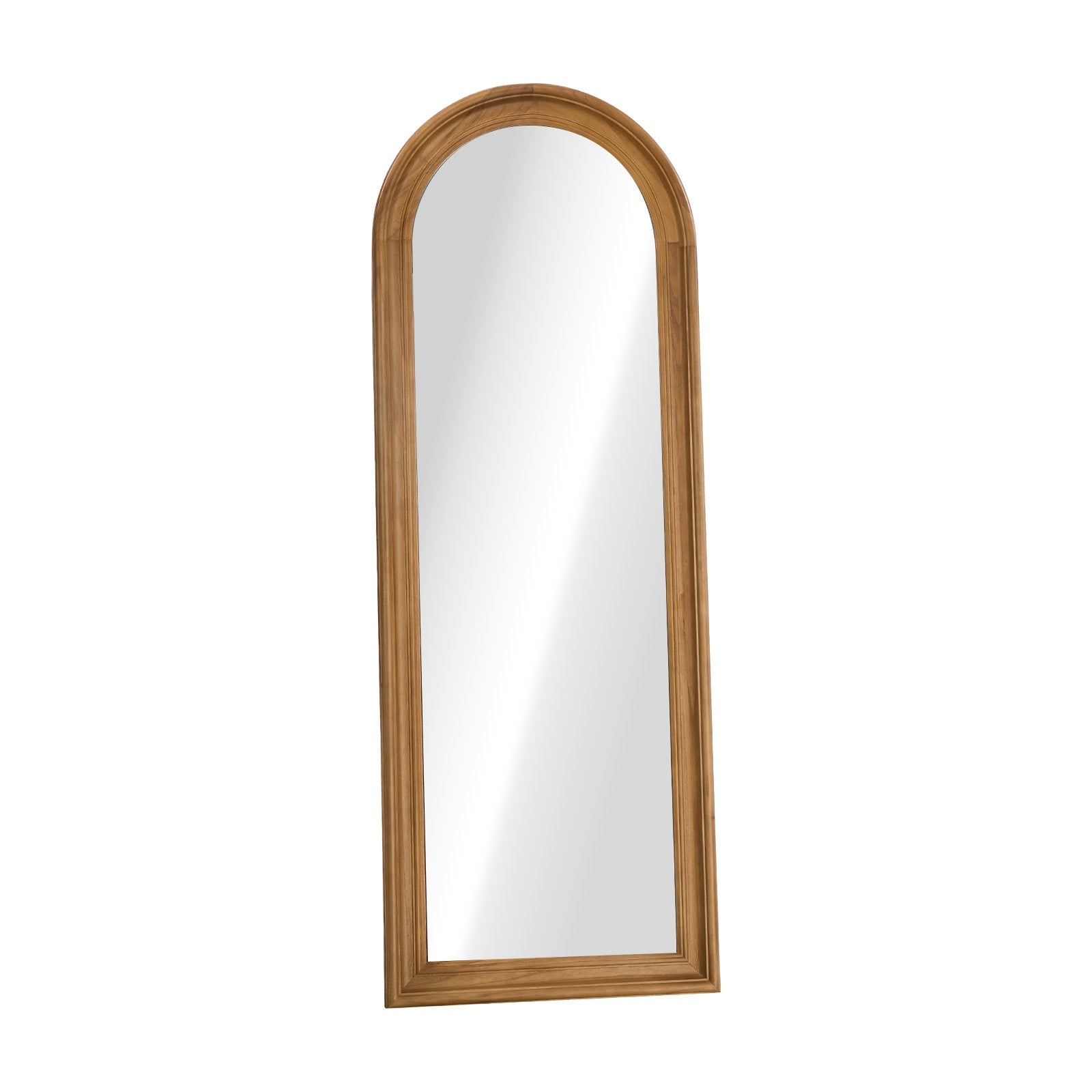Oikiture Full Length Mirror Elegance Arch 165x60cm Brown Wood Floor Mirrors - Sunyee