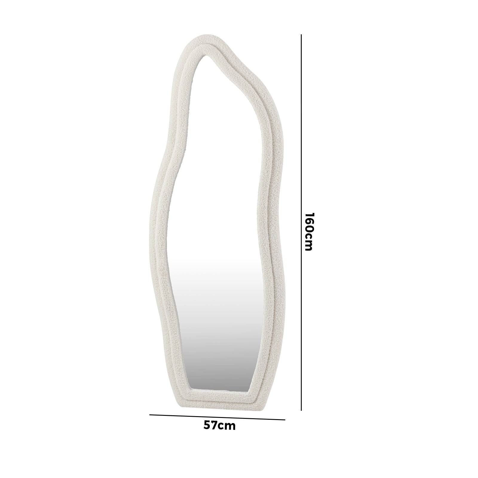 Oikiture Full Length Mirror Boucle Floor Mirrors Dressing Wall Mounted 160cm - Sunyee