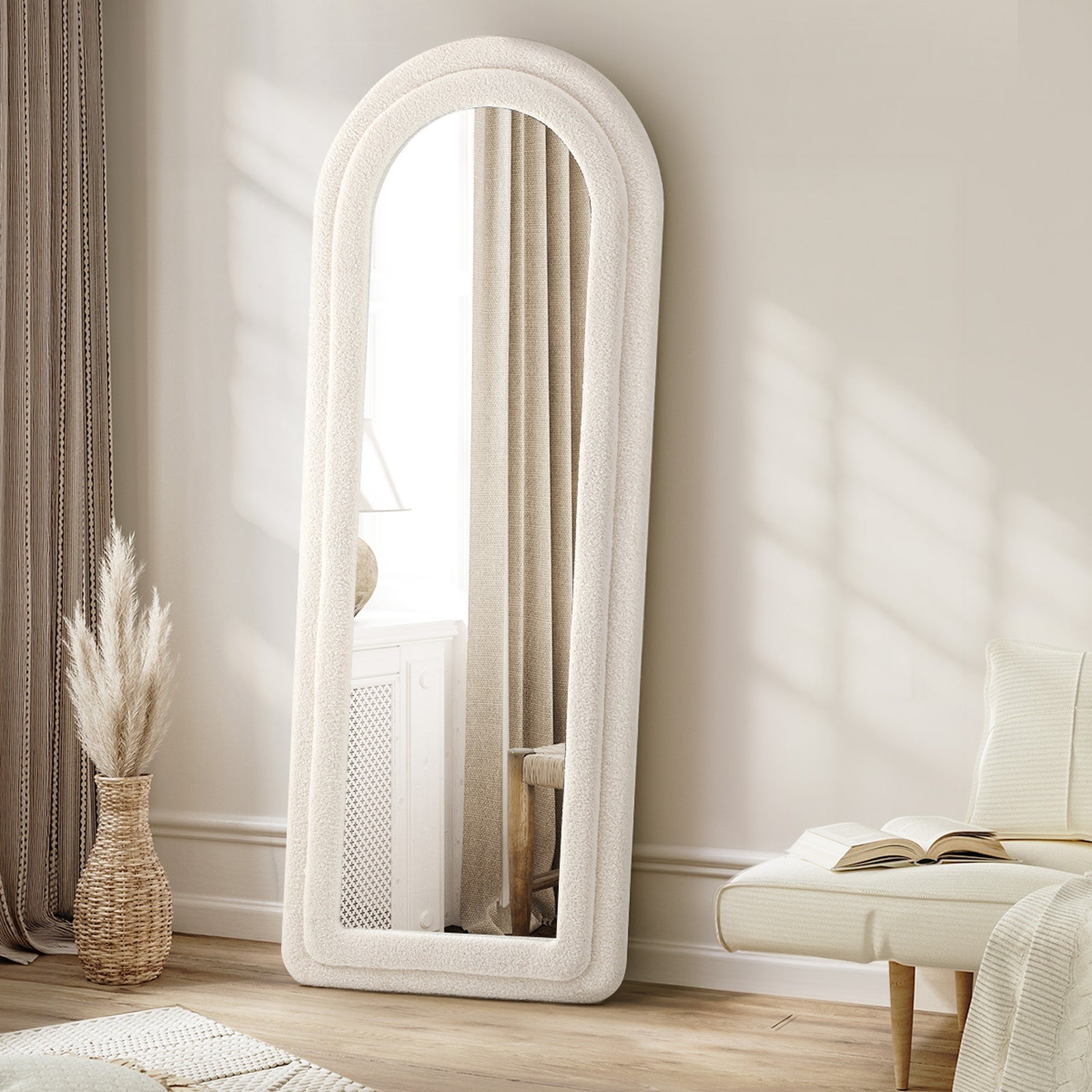 Oikiture 1.8M Full Length Mirror Boucle Frame Floor Mirrors Dressing Bedroom - Sunyee