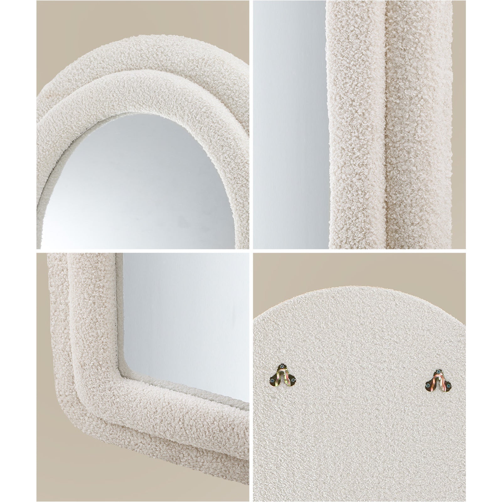 Oikiture 1.8M Full Length Mirror Boucle Frame Floor Mirrors Dressing Bedroom - Sunyee
