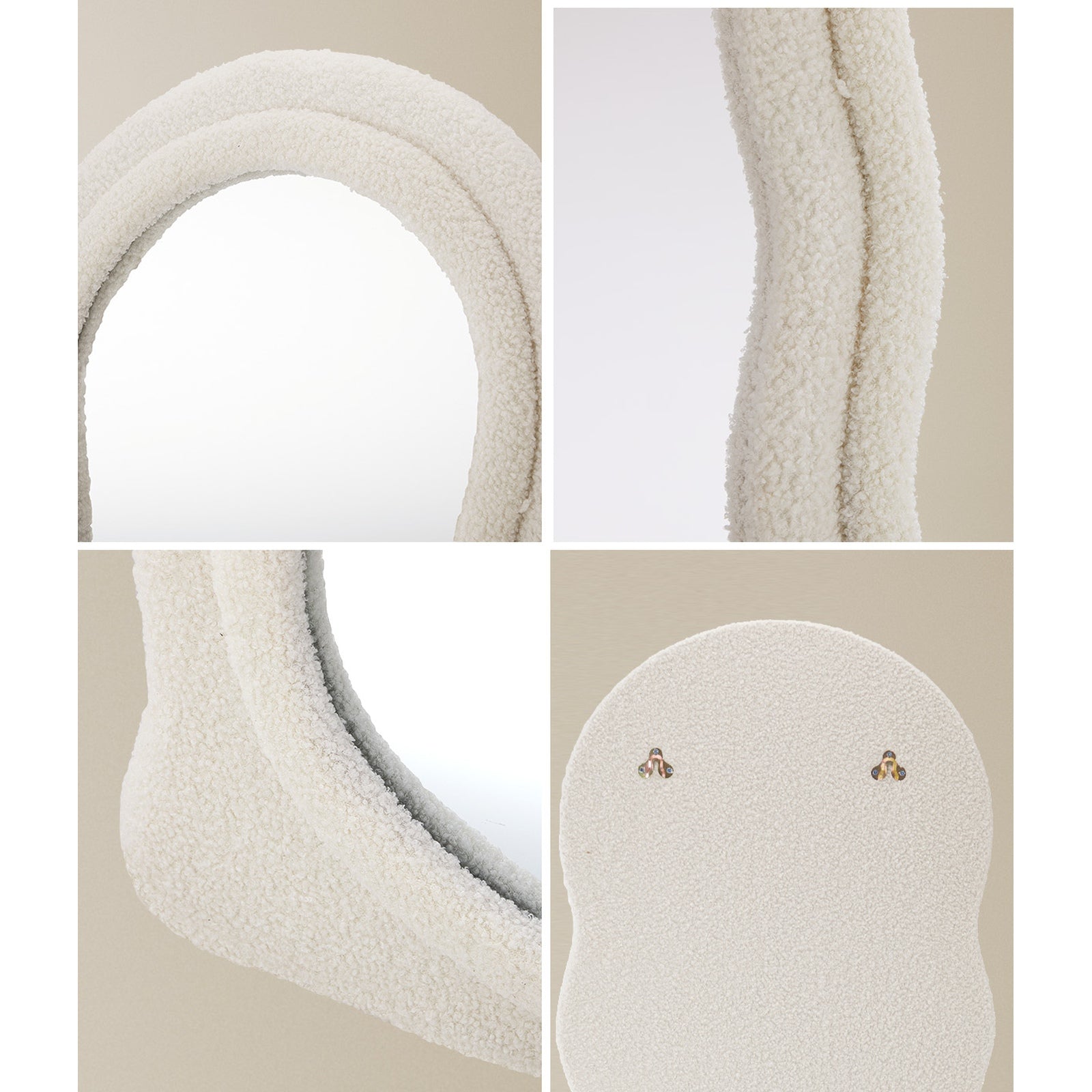 Oikiture Full Length Mirror 180cm Boucle Floor Standing Mirrors Dressing Makeup - Sunyee