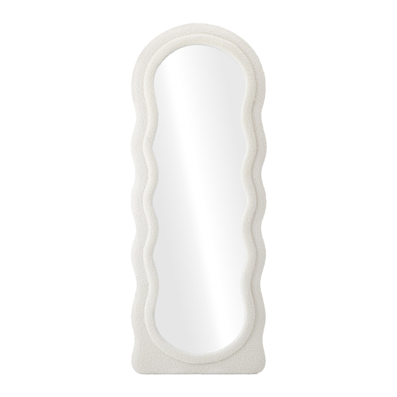 Oikiture Full Length Mirror 180cm Boucle Floor Standing Mirrors Dressing Makeup - Sunyee