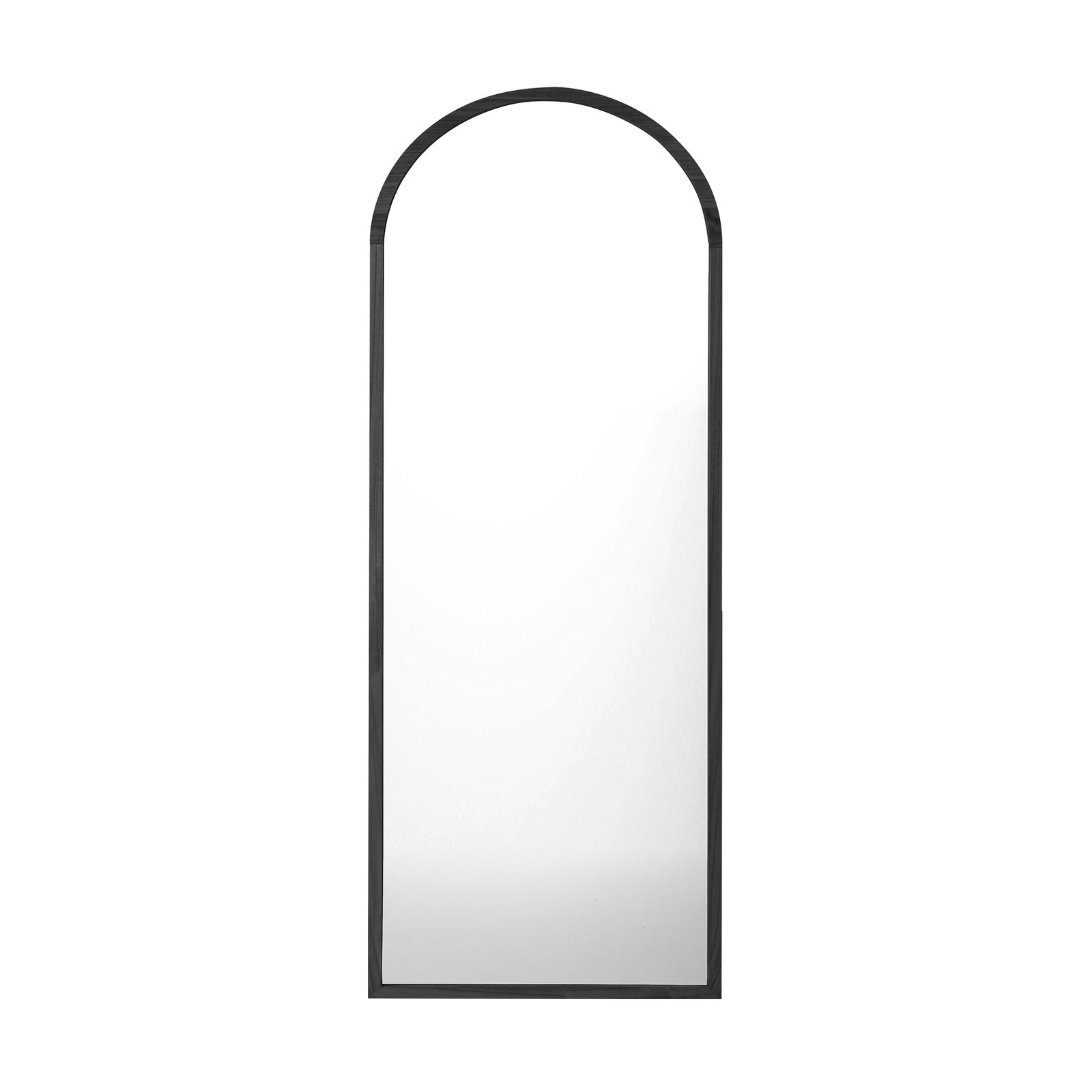 Oikiture Wooden Full Length Mirror 166x60cm Arched Dressing Floor Mirrors Black - Sunyee