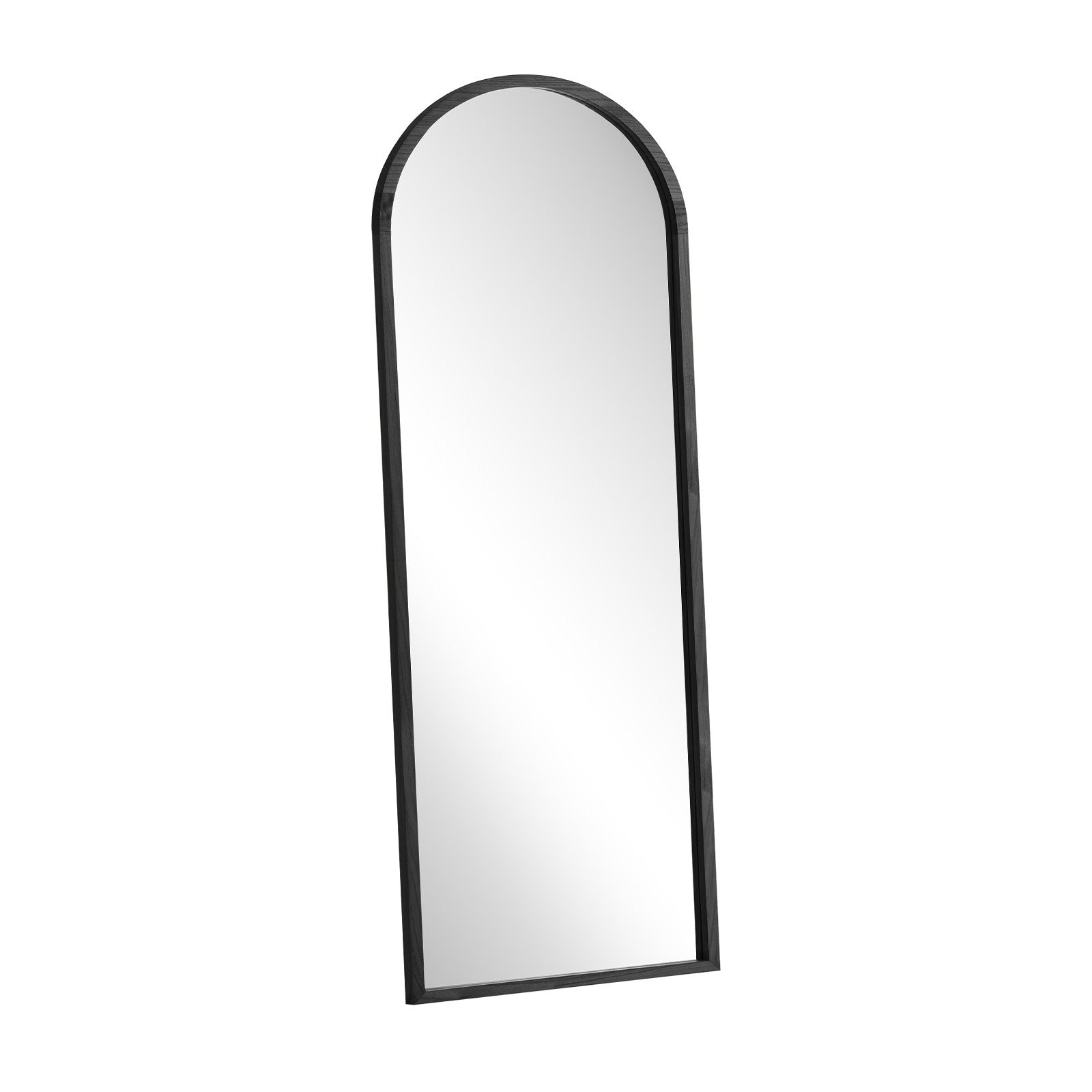 Oikiture Wooden Full Length Mirror 180x70cm Arched Dressing Floor Mirrors Black - Sunyee
